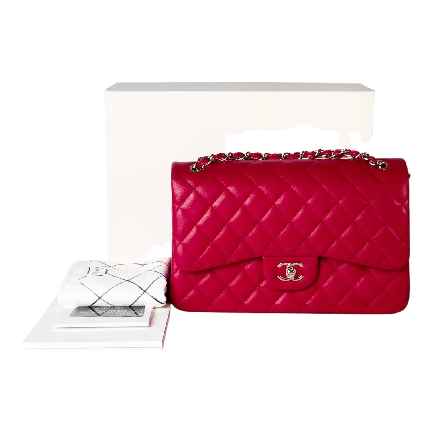 Chanel Chanel Classic Flap Jumbo Bag Red - Full Set