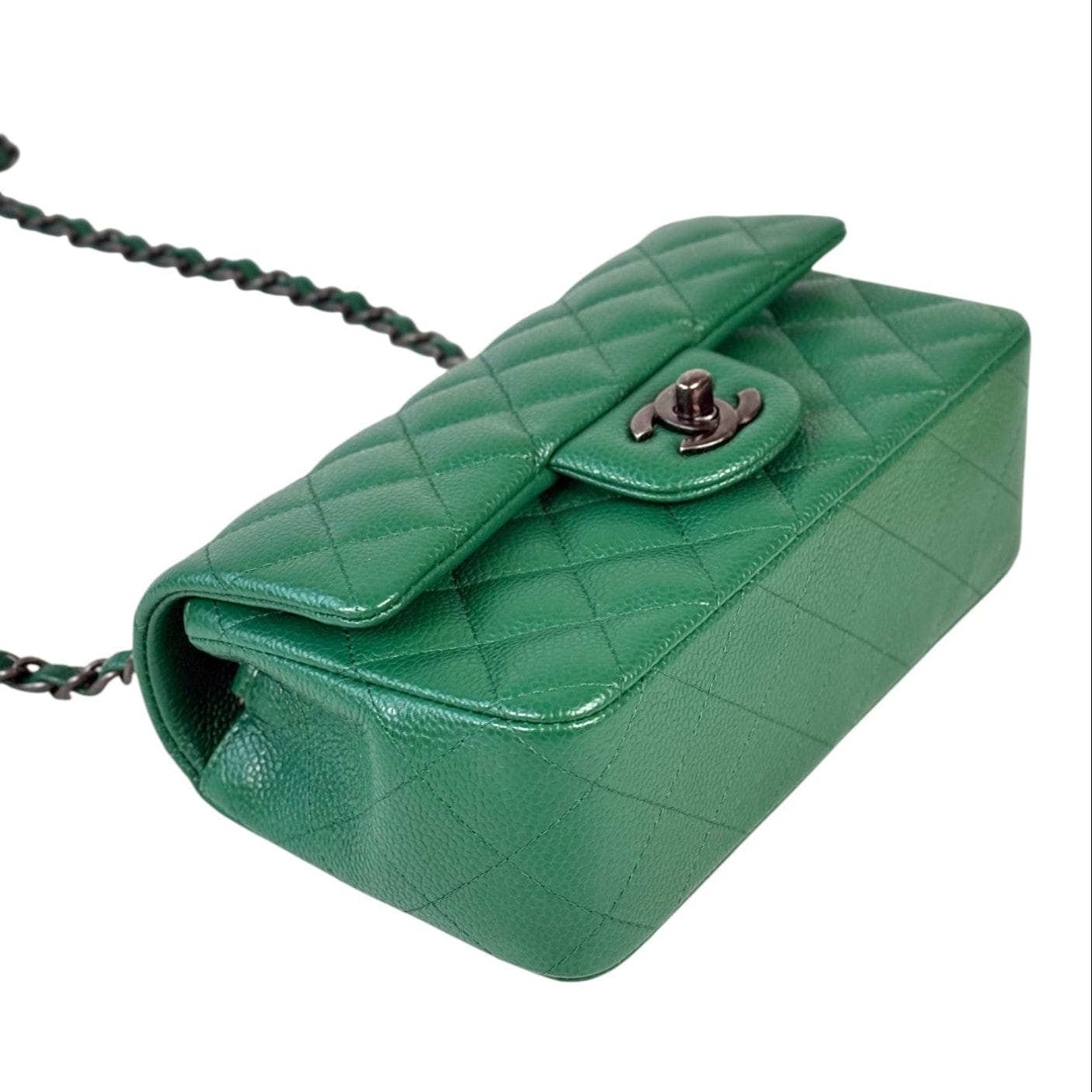 Chanel Chanel Classic Flap Mini Green Caviar Bag