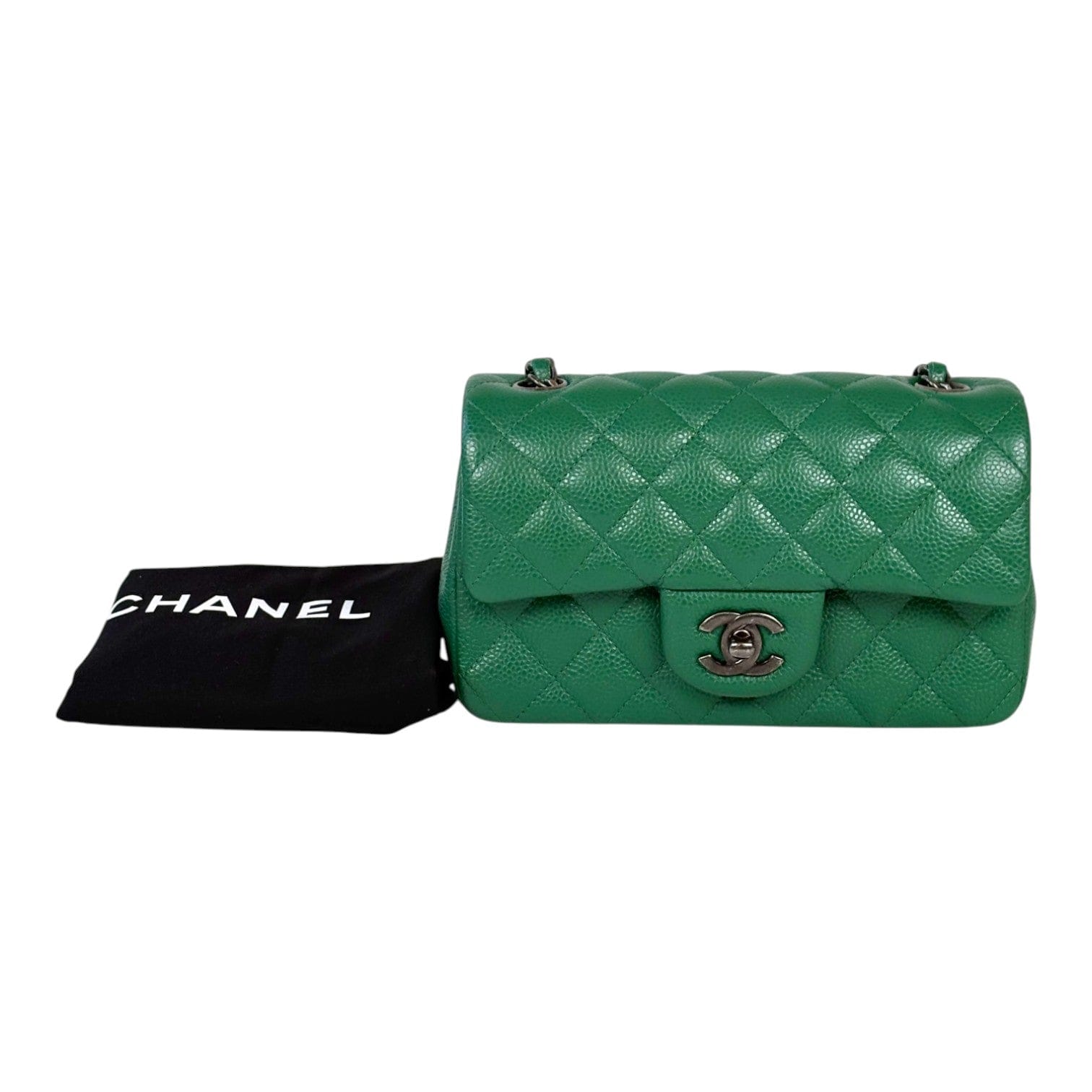Chanel Chanel Classic Flap Mini Green Caviar Bag