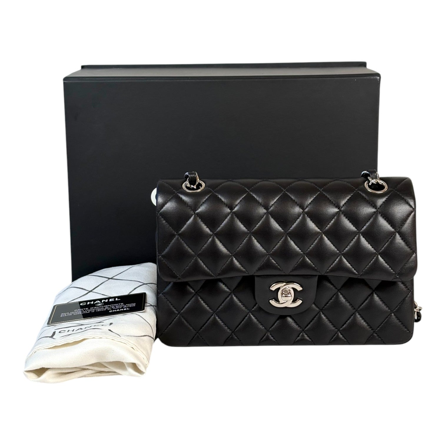 Chanel Chanel Classic Flap Small Bag in Black Lambskin