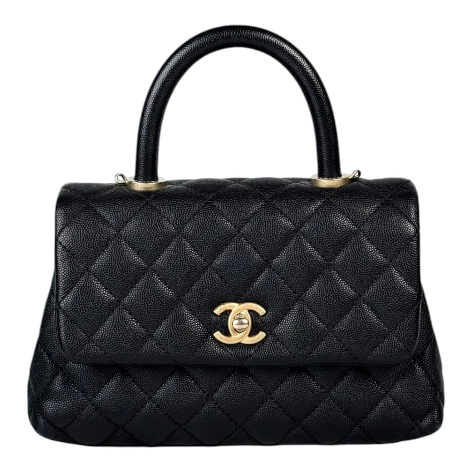 Chanel Chanel Coco Handle Small Black Caviar GHW Bag