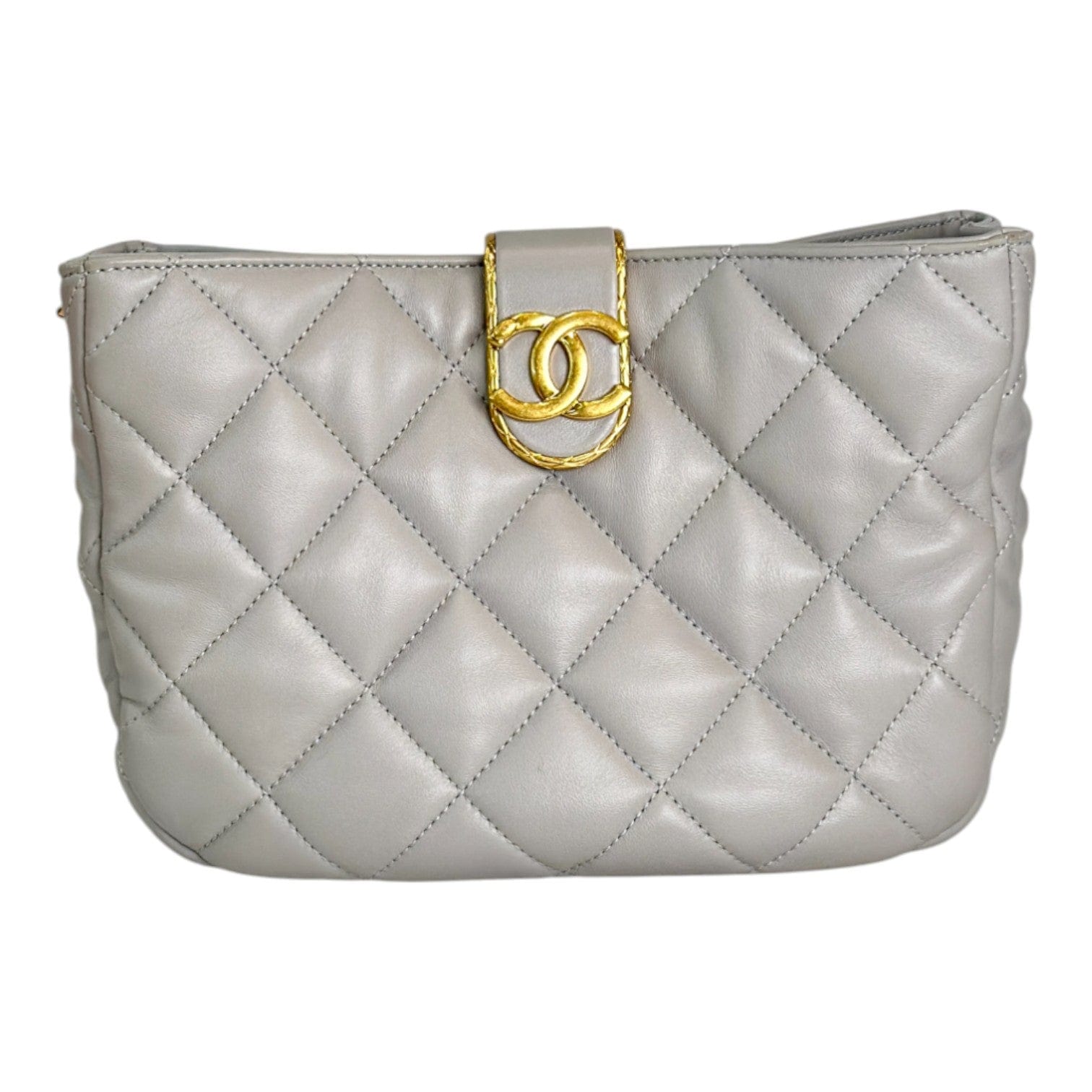 Chanel Chanel Hobo Chain Bag Lambskin Grey