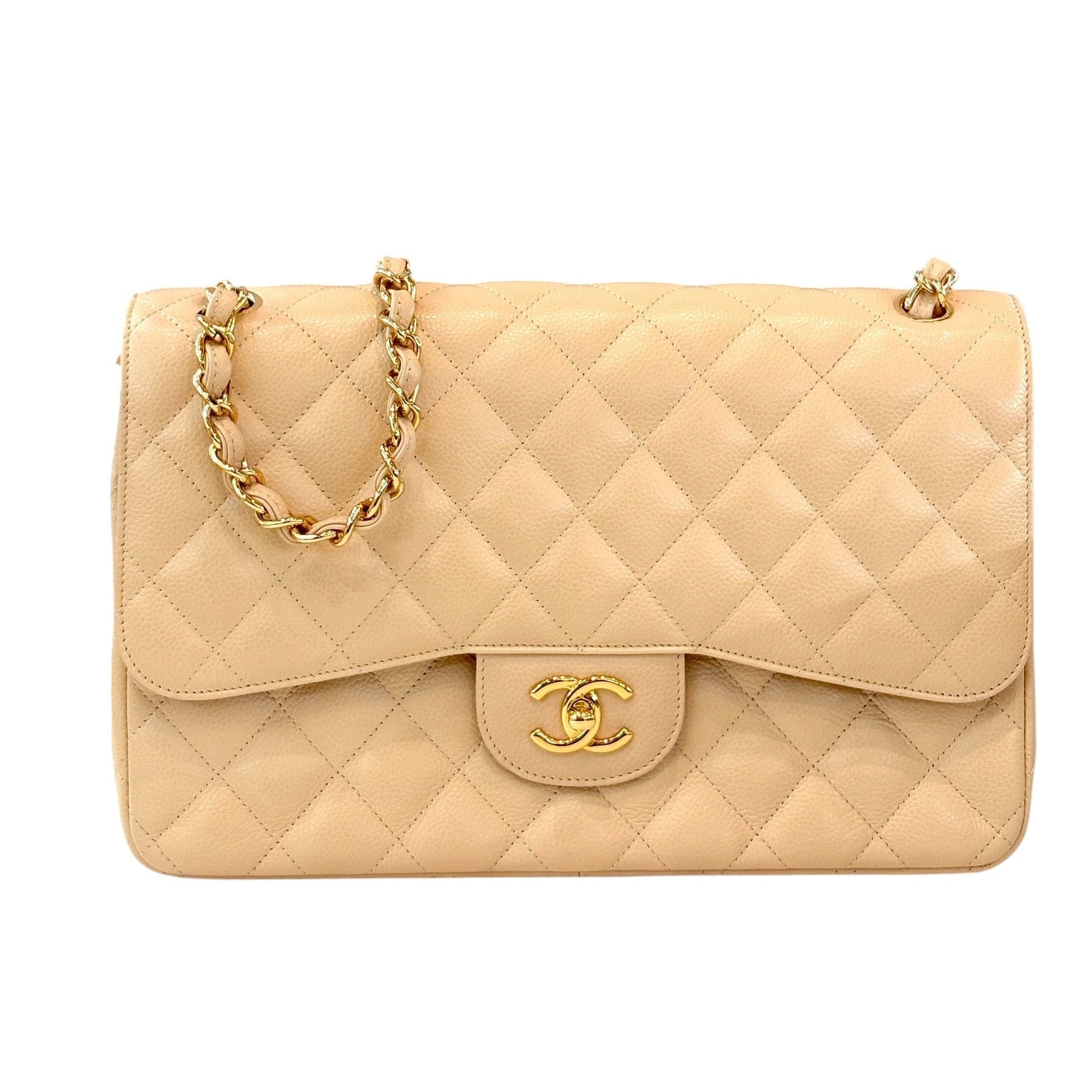 Chanel Chanel Jumbo Caviar Jumbo Flap with Gold Hardware - Full Set