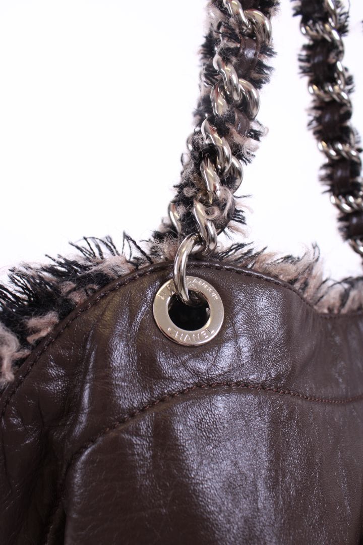 Chanel Chanel Leather tweed bon bon tote Brown large
