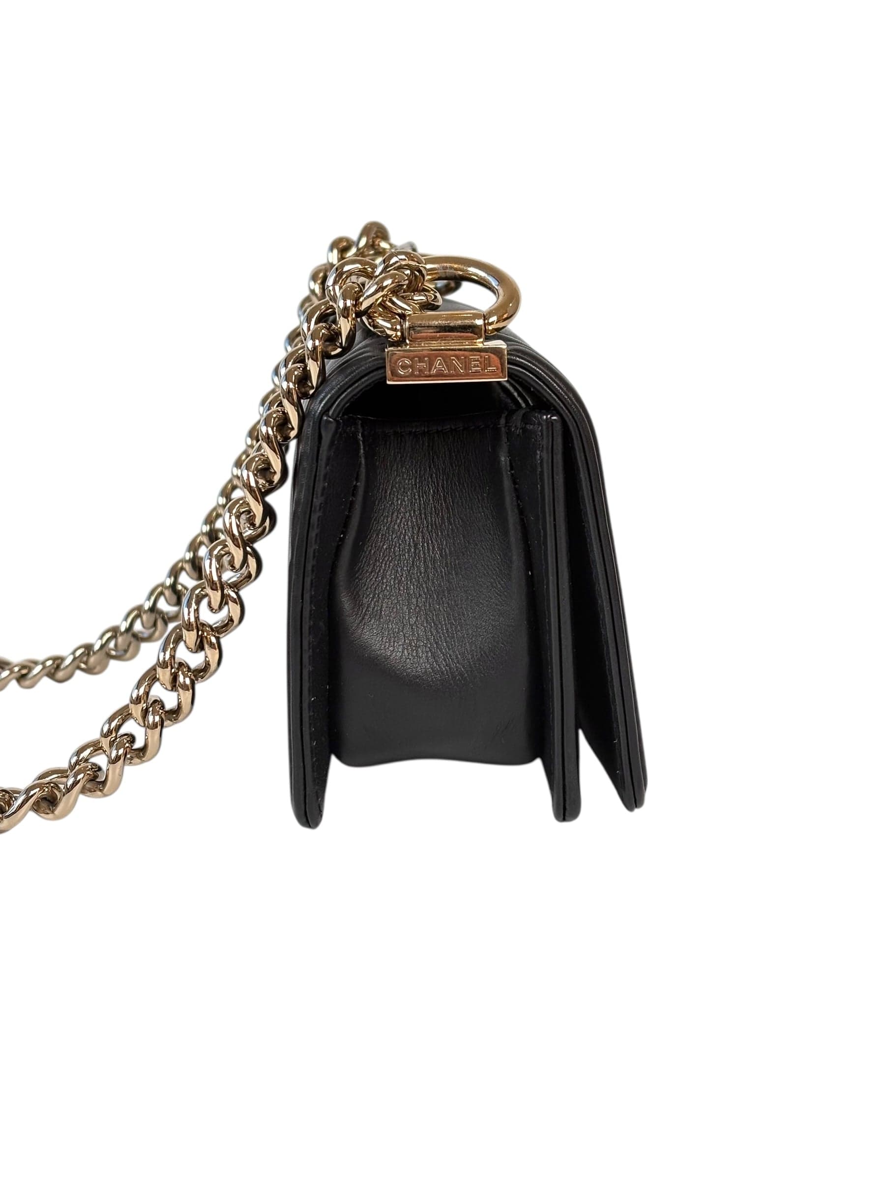 Chanel Chanel Leboy Mini Bag Black with Chevron Stitching
