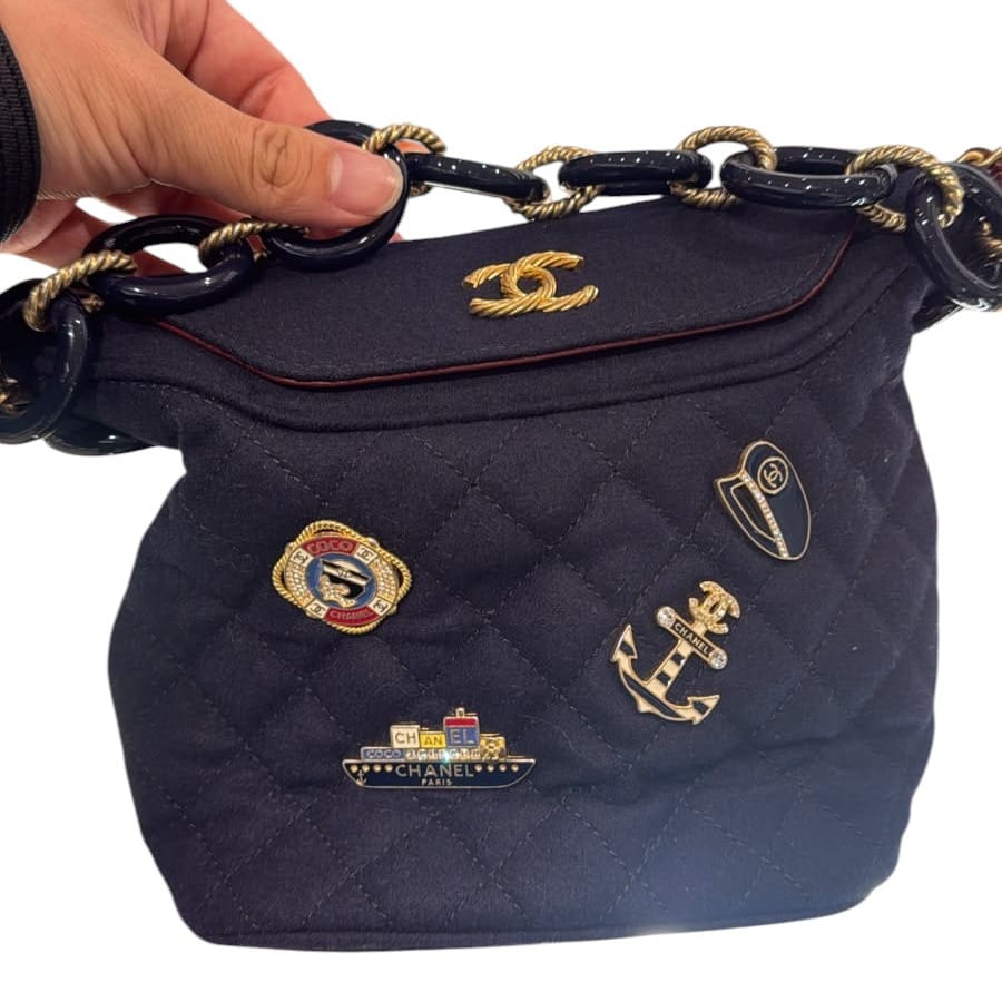 Chanel Chanel Limited Edition Navy Cruise Charm Bucket Bag