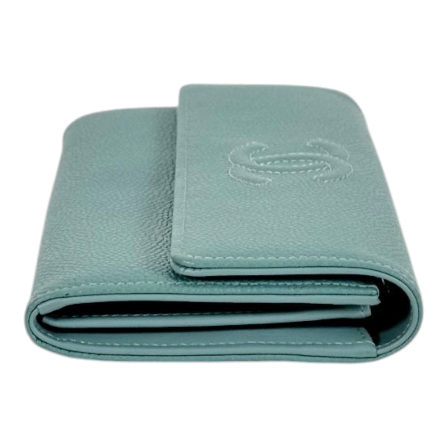 Chanel Chanel Long Green Wallet with Self Logo