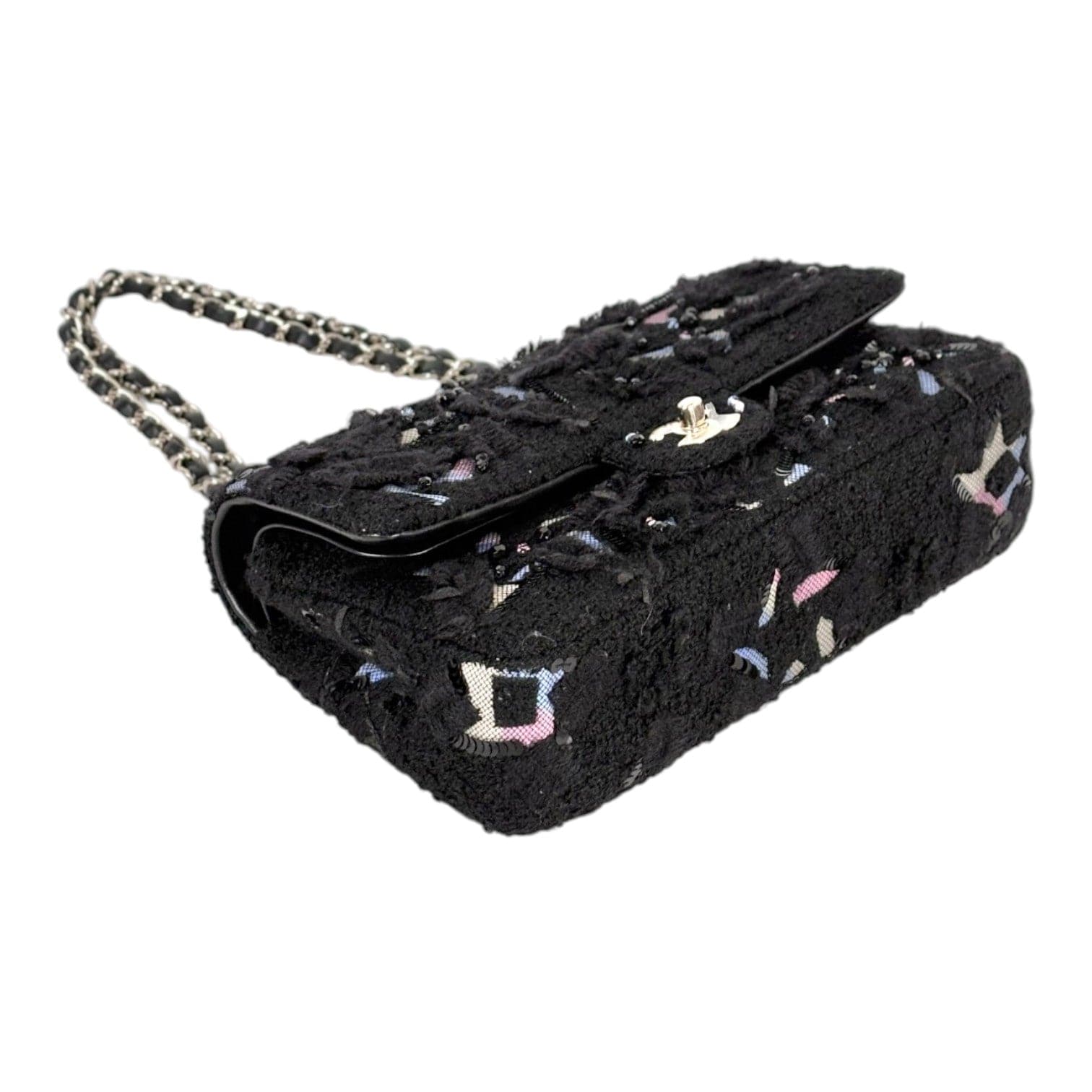 Chanel Chanel Medium Black Classic Flap in Tweed