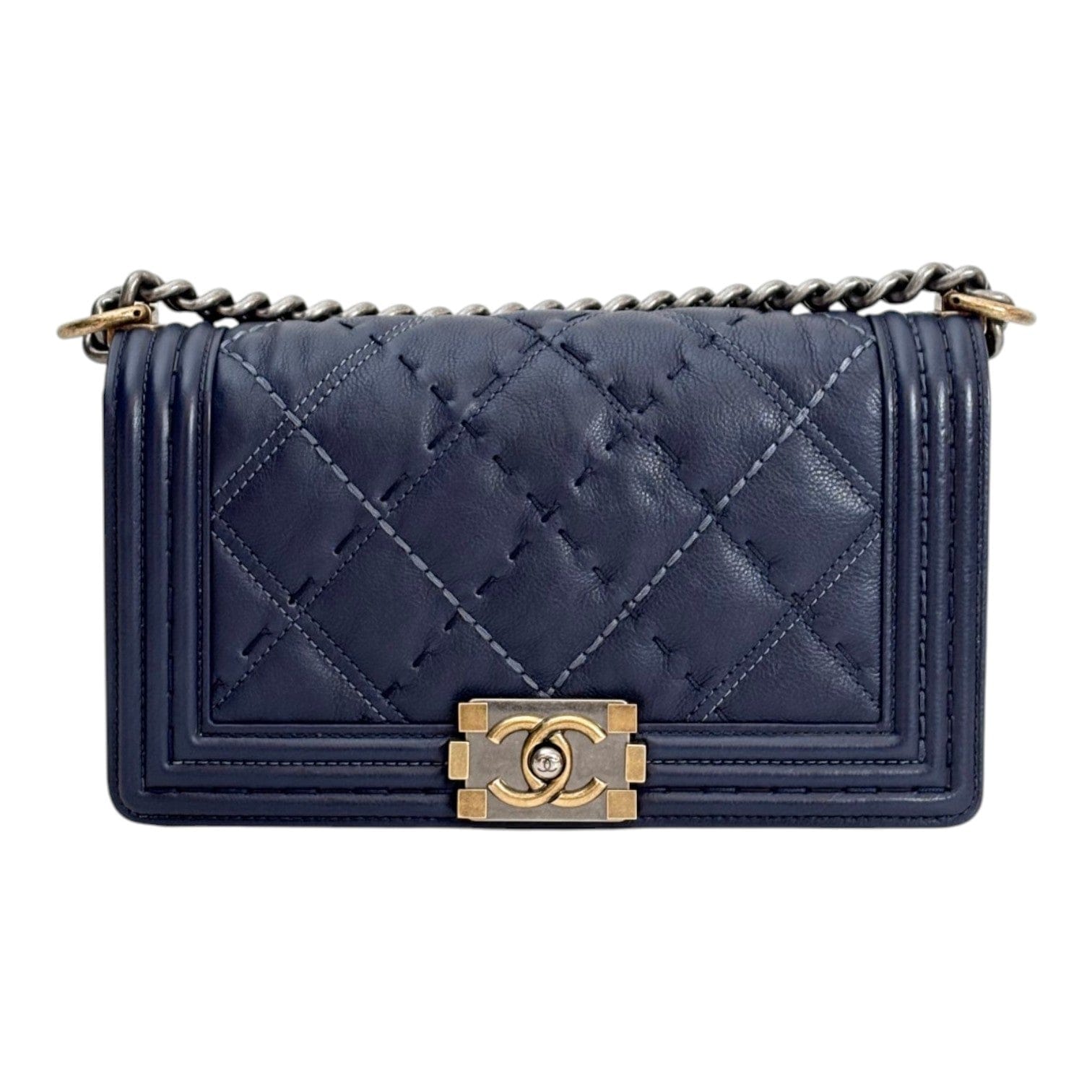 Chanel Chanel Medium Leboy Navy Blue Bag