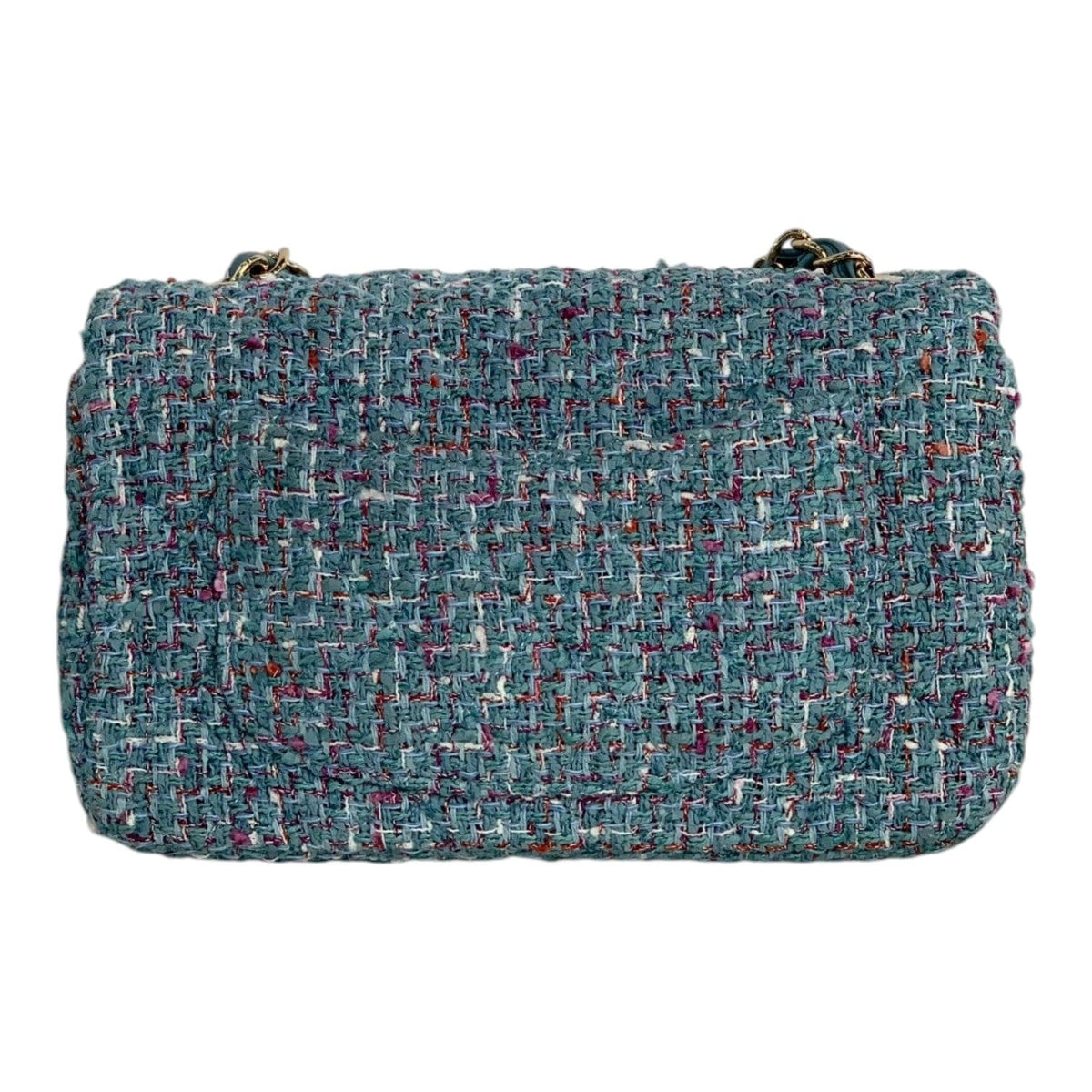 Chanel Chanel Mini Blue Tweed Classic Flap Bag