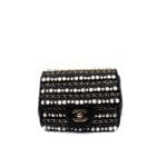 Chanel Chanel Mini Square Black Pearl And Chains Lambskin Quilted Flap Bag GHW