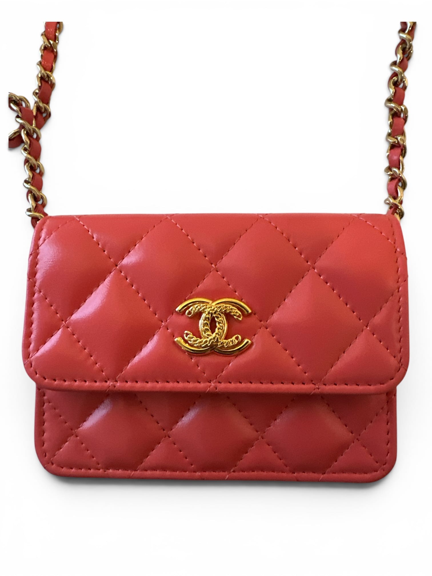 Chanel Chanel Pink Cardholder With Crossbody Chain Bag