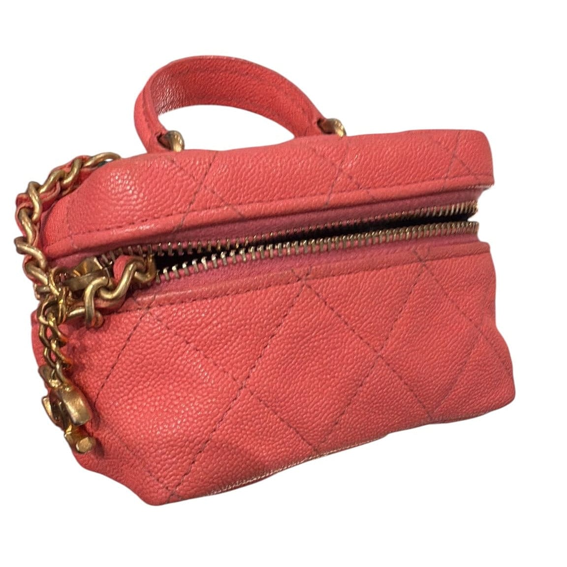 Chanel Chanel Pink Caviar Vanity Bag with Gold Hardware