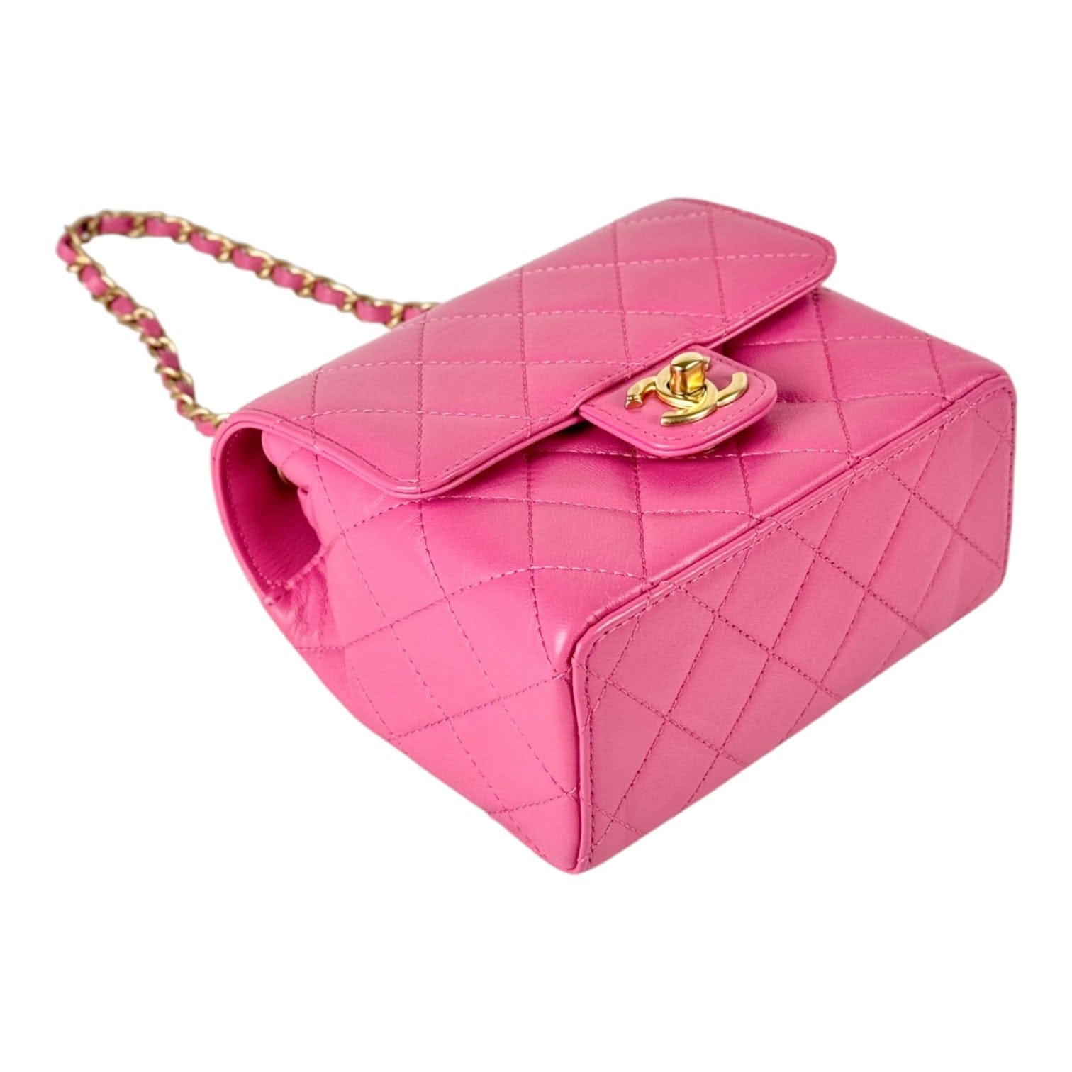 Chanel Chanel Pink Square Classic Flap Mini Bag with GHW