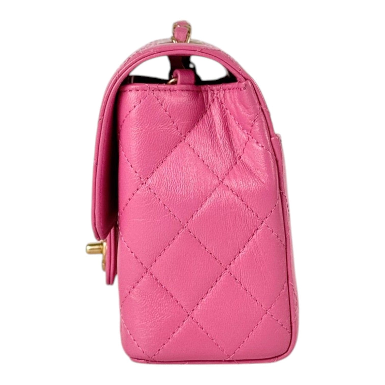 Chanel Chanel Pink Square Classic Flap Mini Bag with GHW