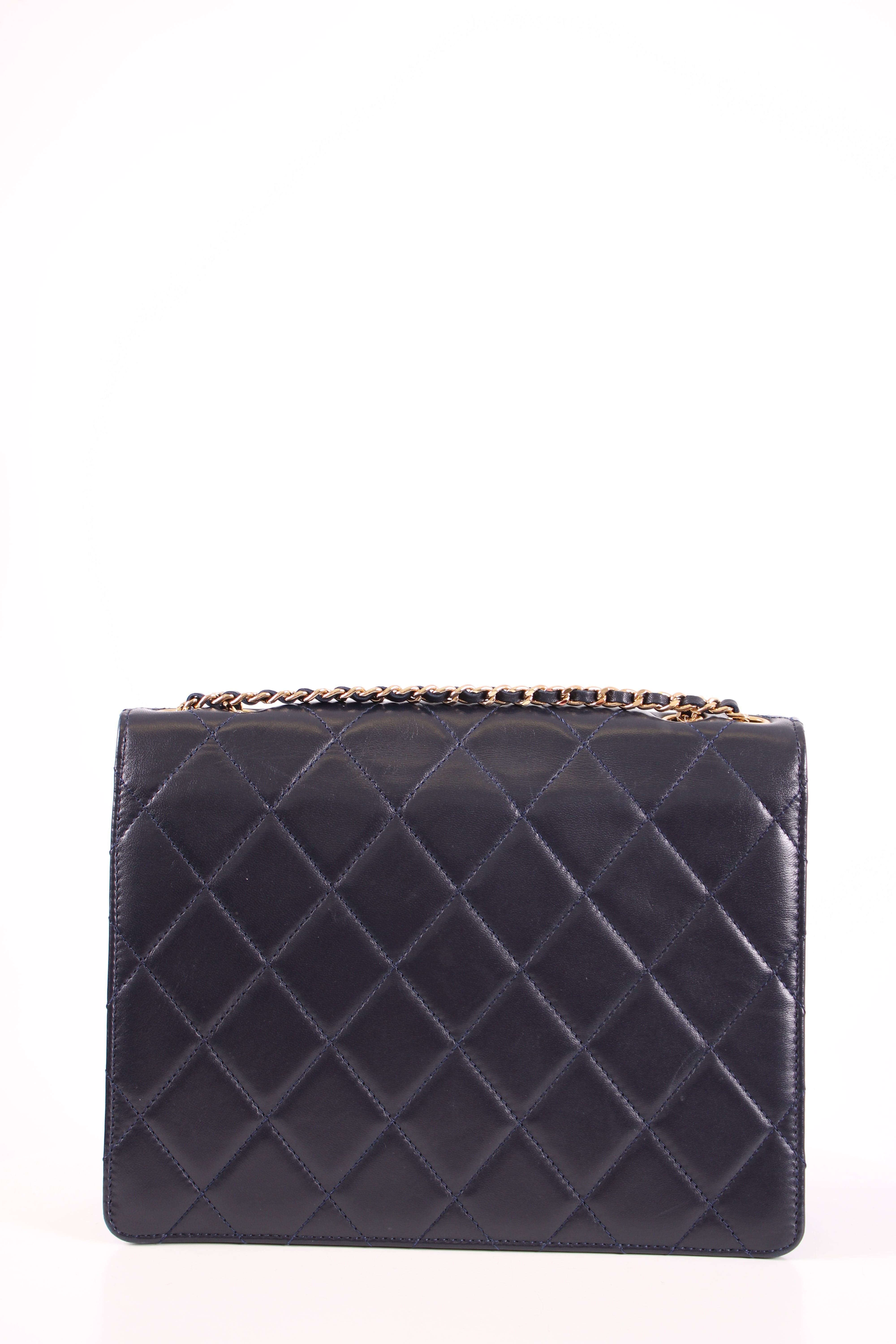 Chanel Chanel Quilted Golden Class Flap Bag Navy