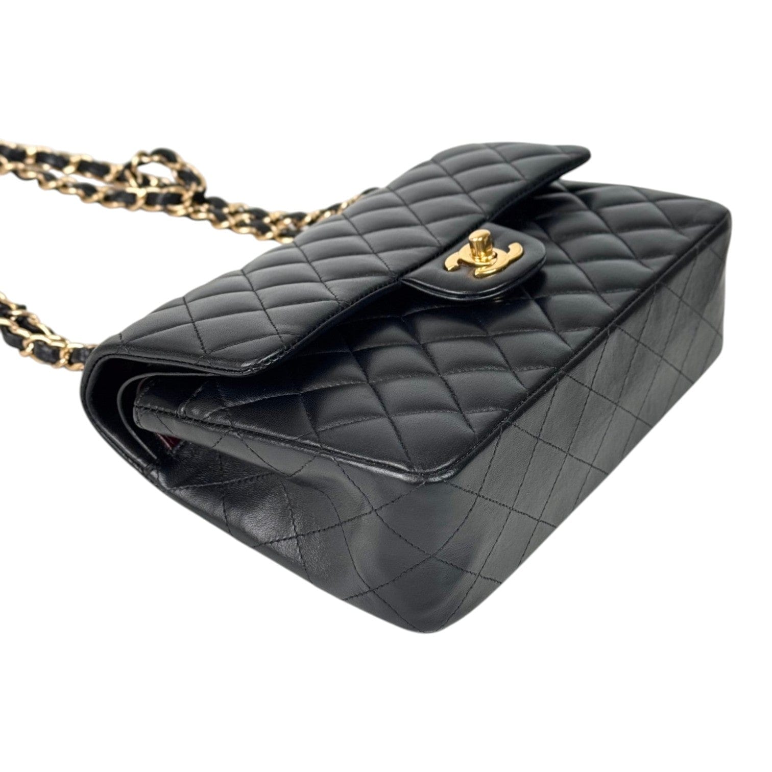 Chanel Chanel Small Black Classic Flap with Gold hardware in Lambskin