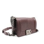 Chanel Chanel Small Chevron Leboy In Lambskin Burgundy Flap Bag PHW