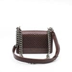 Chanel Chanel Small Chevron Leboy In Lambskin Burgundy Flap Bag PHW