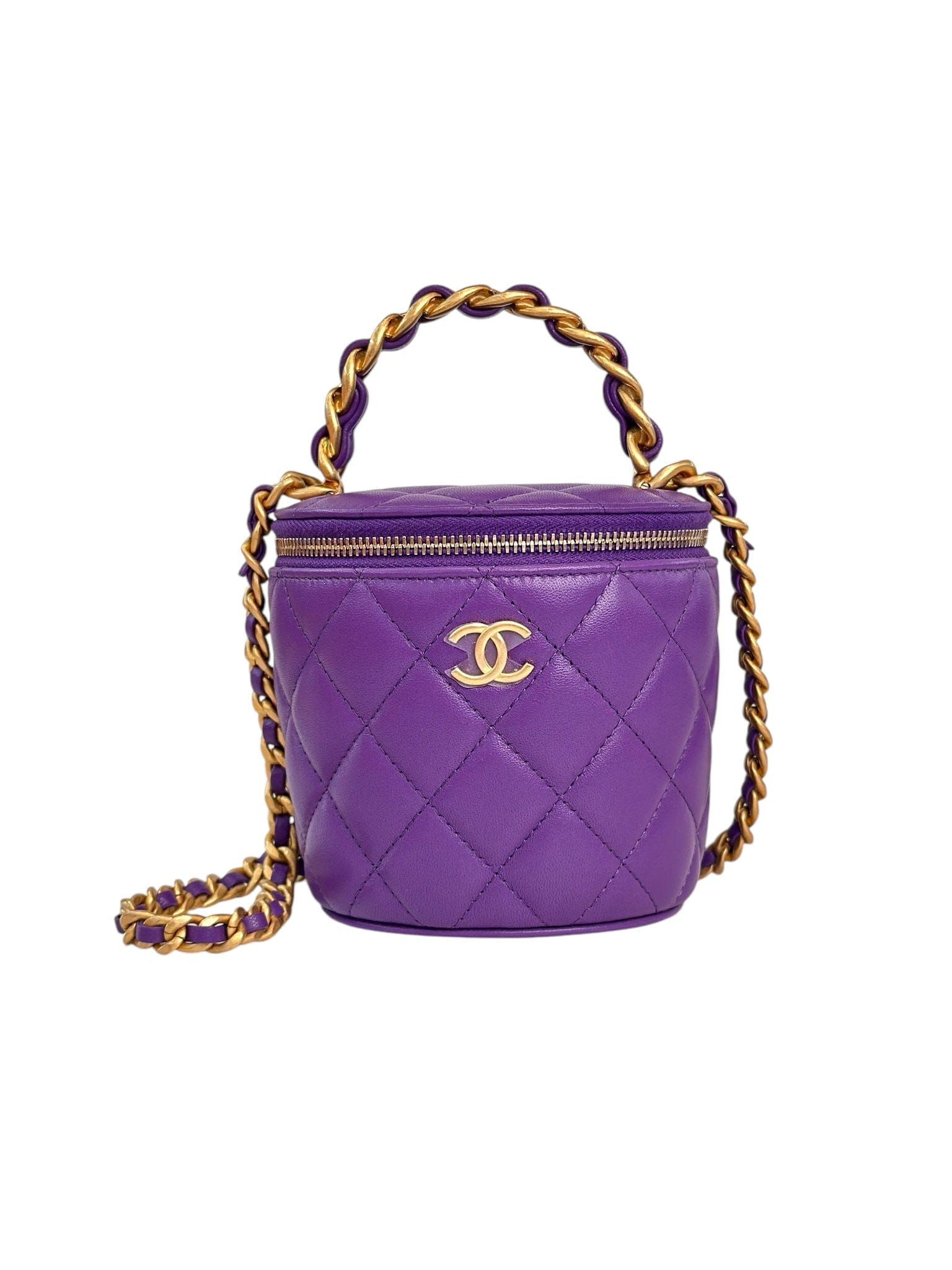 Chanel Chanel Small Purple Vanity Case With Top Handle
