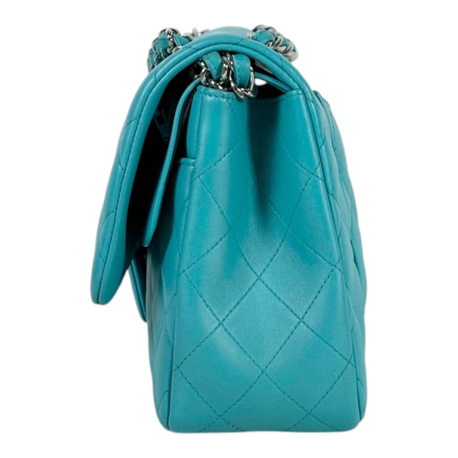 Chanel Chanel Turquoise Classic Flap Jumbo in Lambskin
