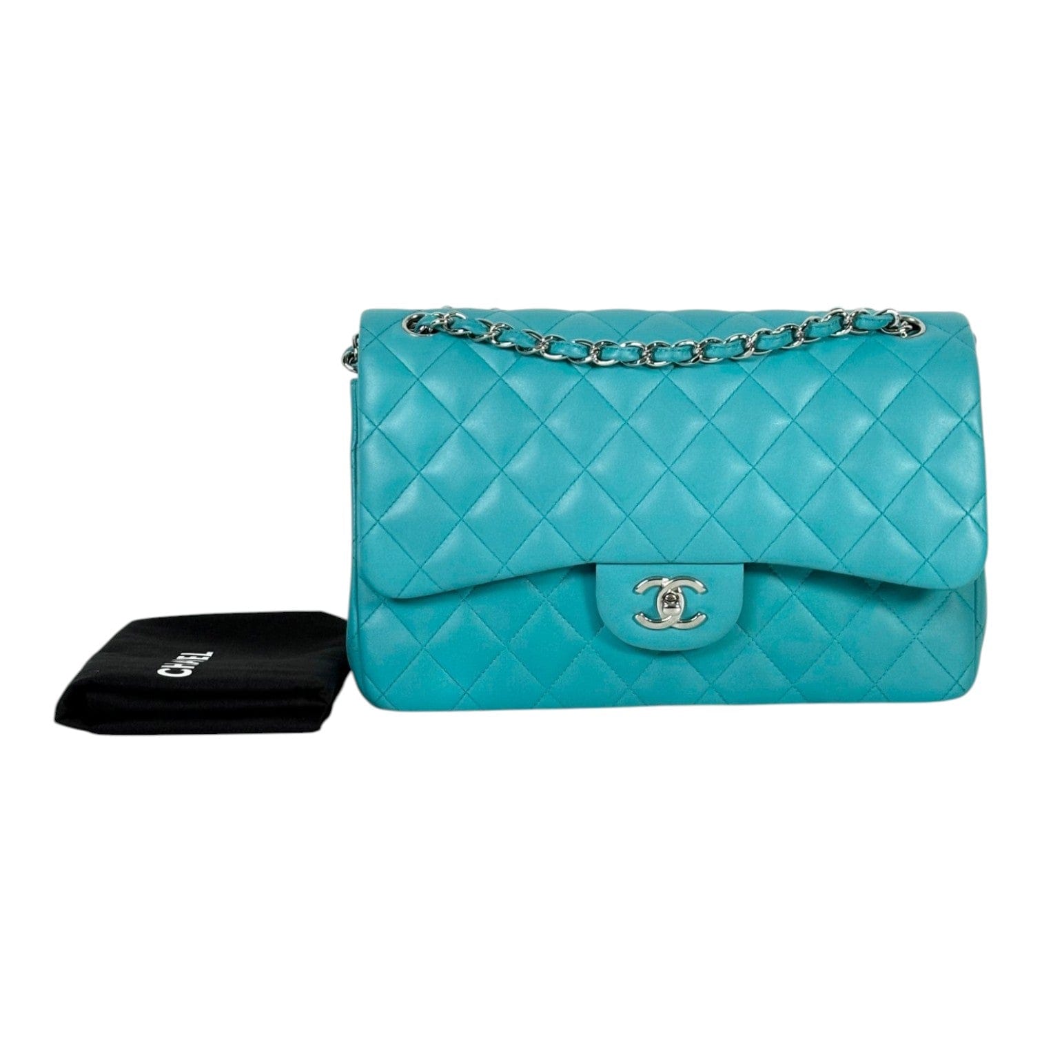 Chanel Chanel Turquoise Classic Flap Jumbo in Lambskin