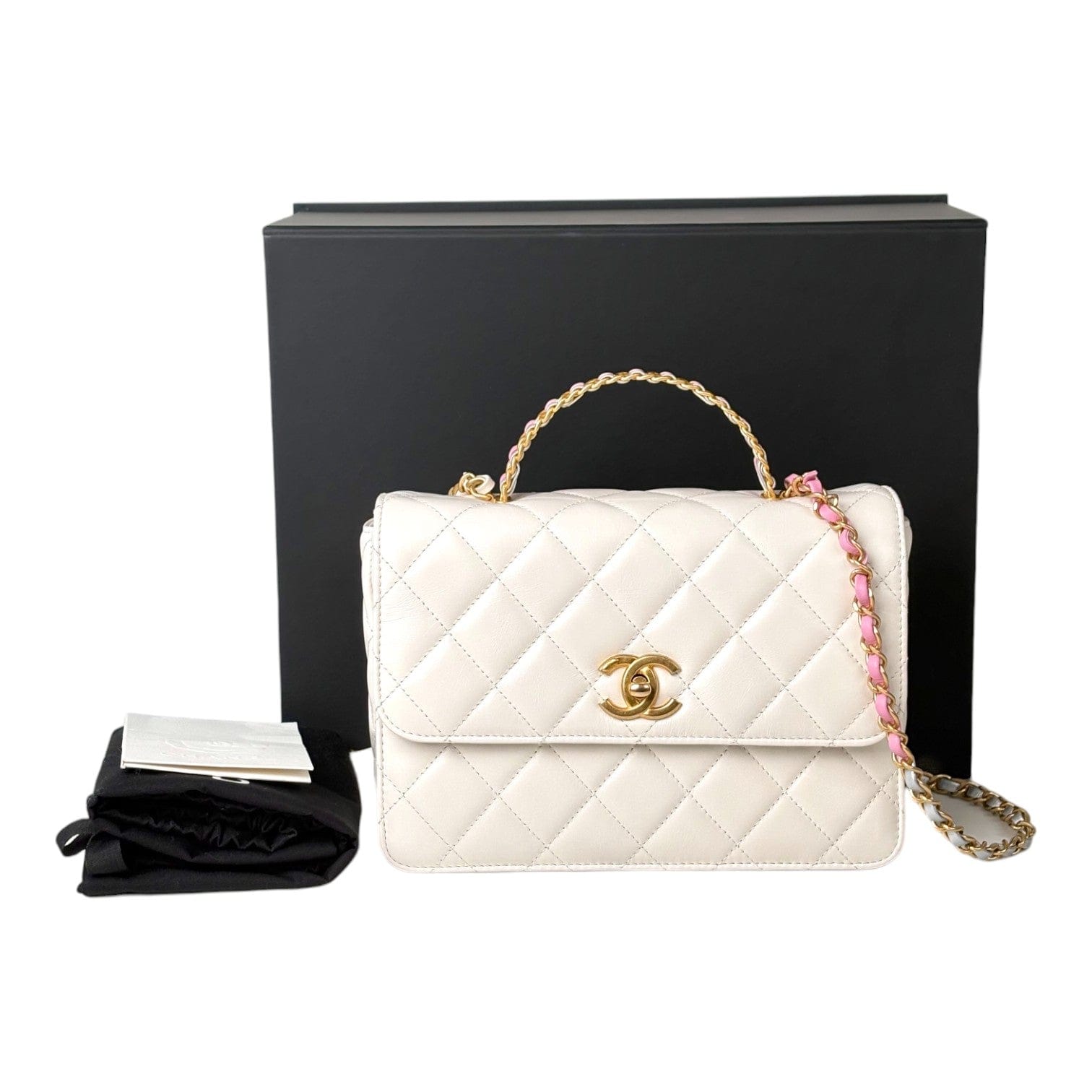 Chanel Chanel White Classic Flap Handle Bag
