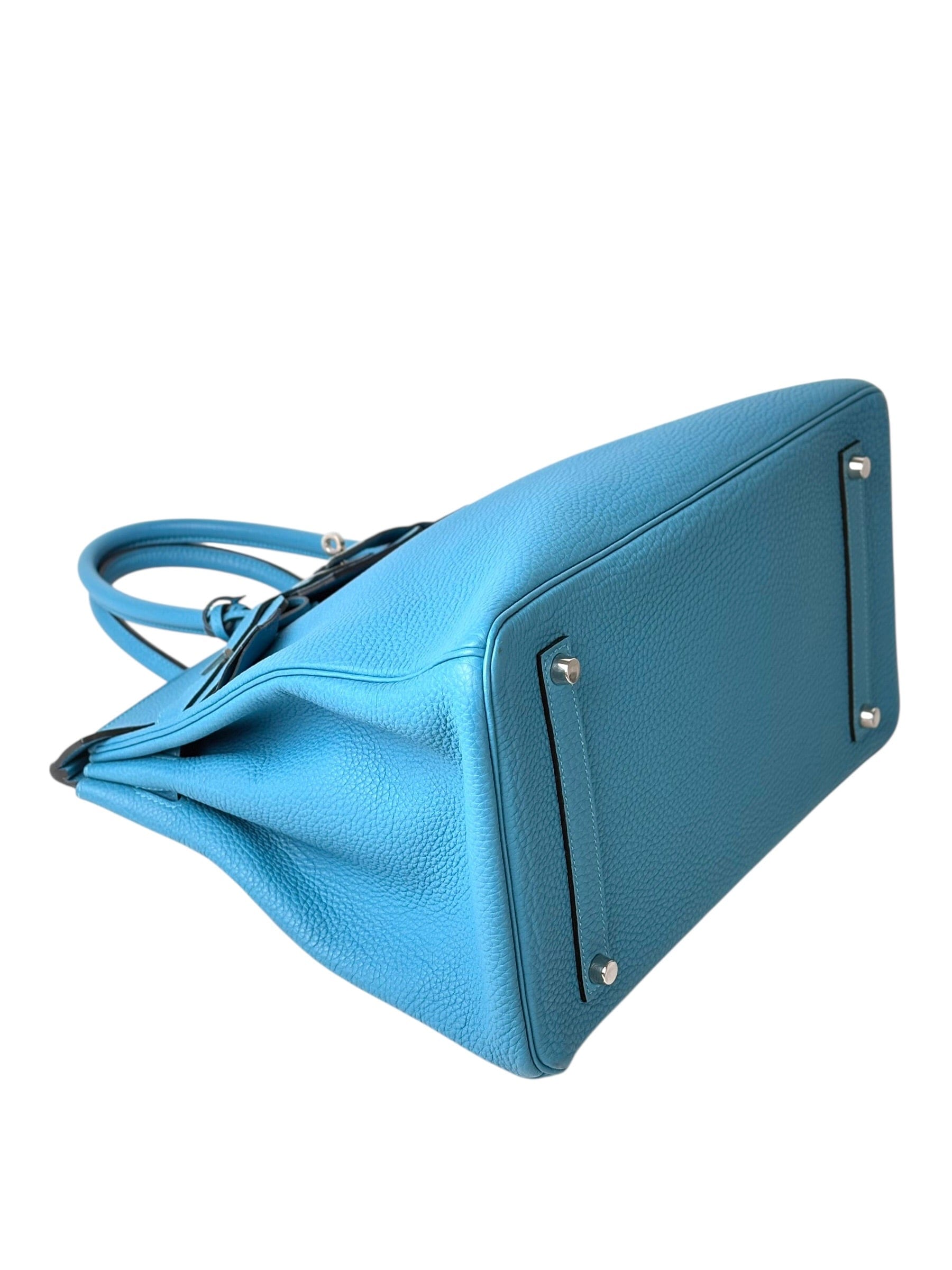 Chanel Hermes Birkin Blue 35cm Togo PHW Bag