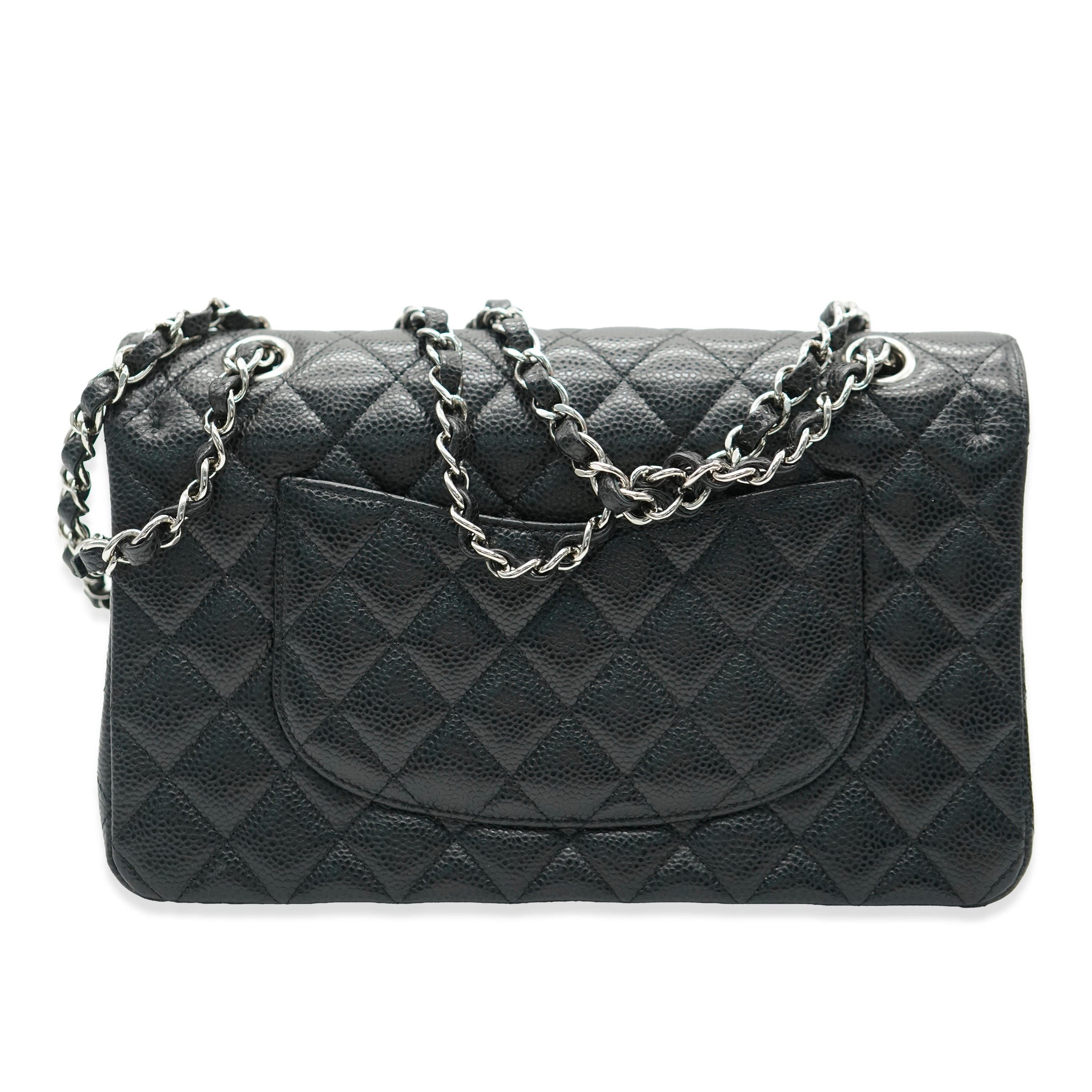 Chanel Black Quilted Caviar Medium Classic Double Flap Bag