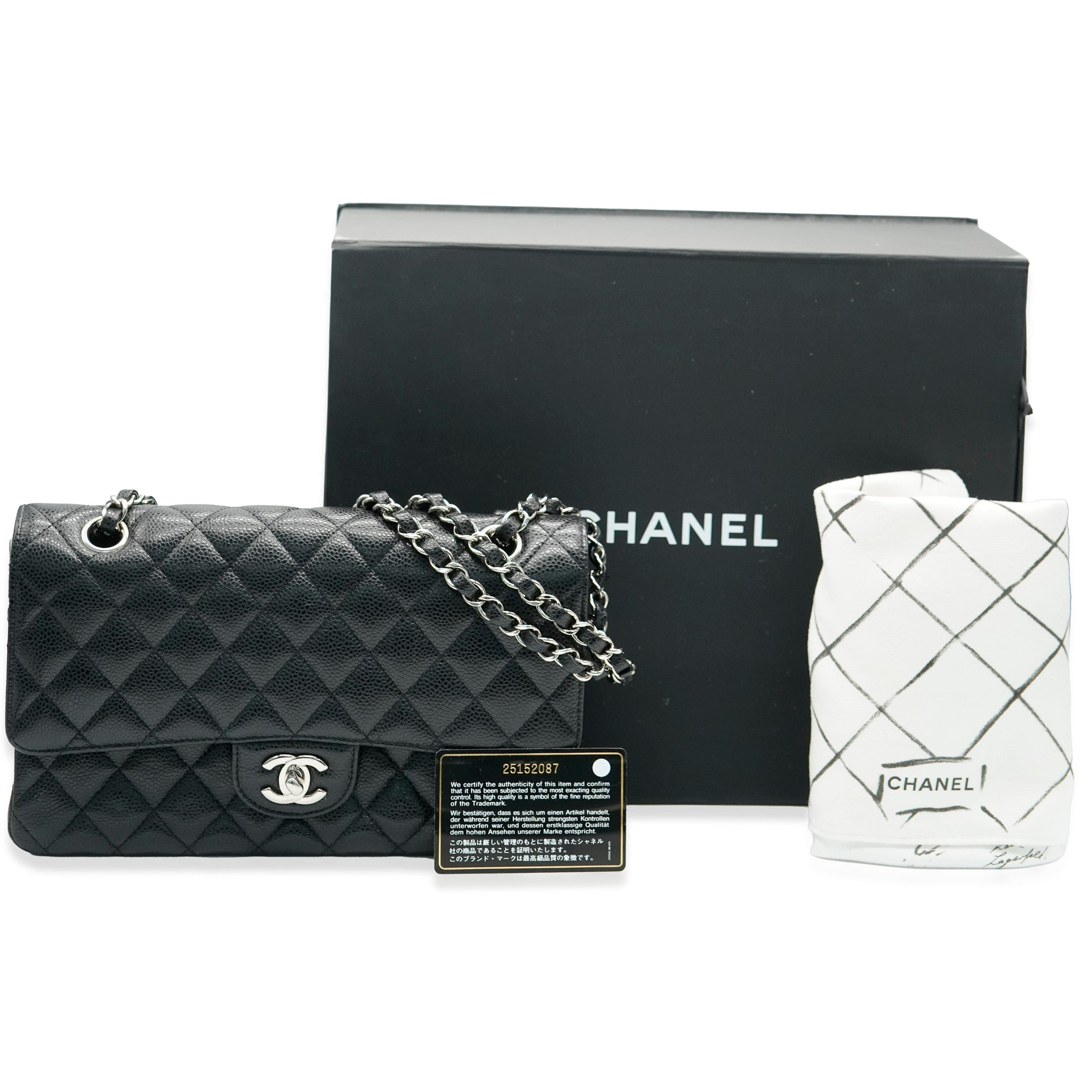 Chanel Black Quilted Caviar Medium Classic Double Flap Bag