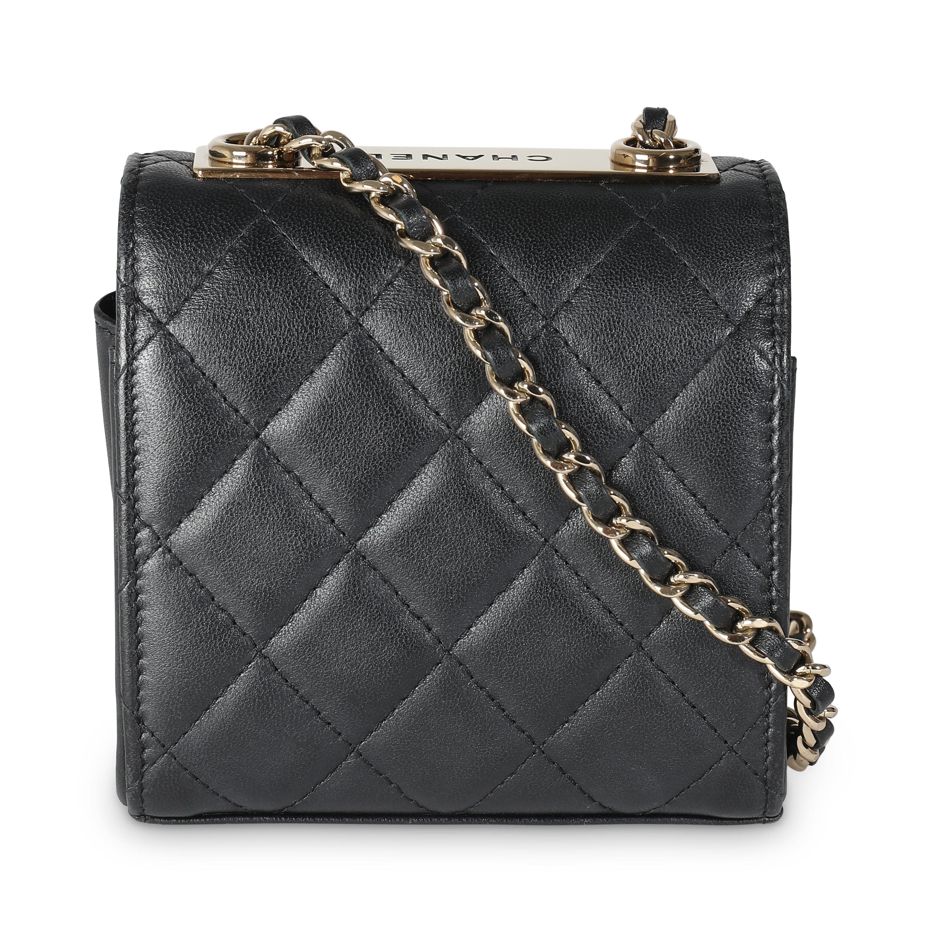 Chanel Black Quilted Lambskin Trendy CC Clutch With Chain