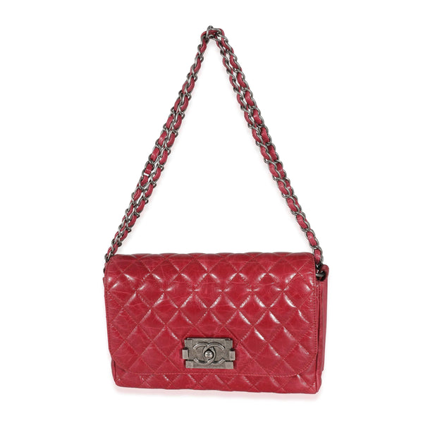 Chanel Chanel 12P Red Glazed Calfskin Veau Brilliante Flap Bag