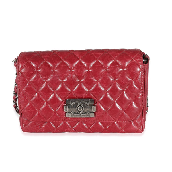 Chanel Chanel 12P Red Glazed Calfskin Veau Brilliante Flap Bag