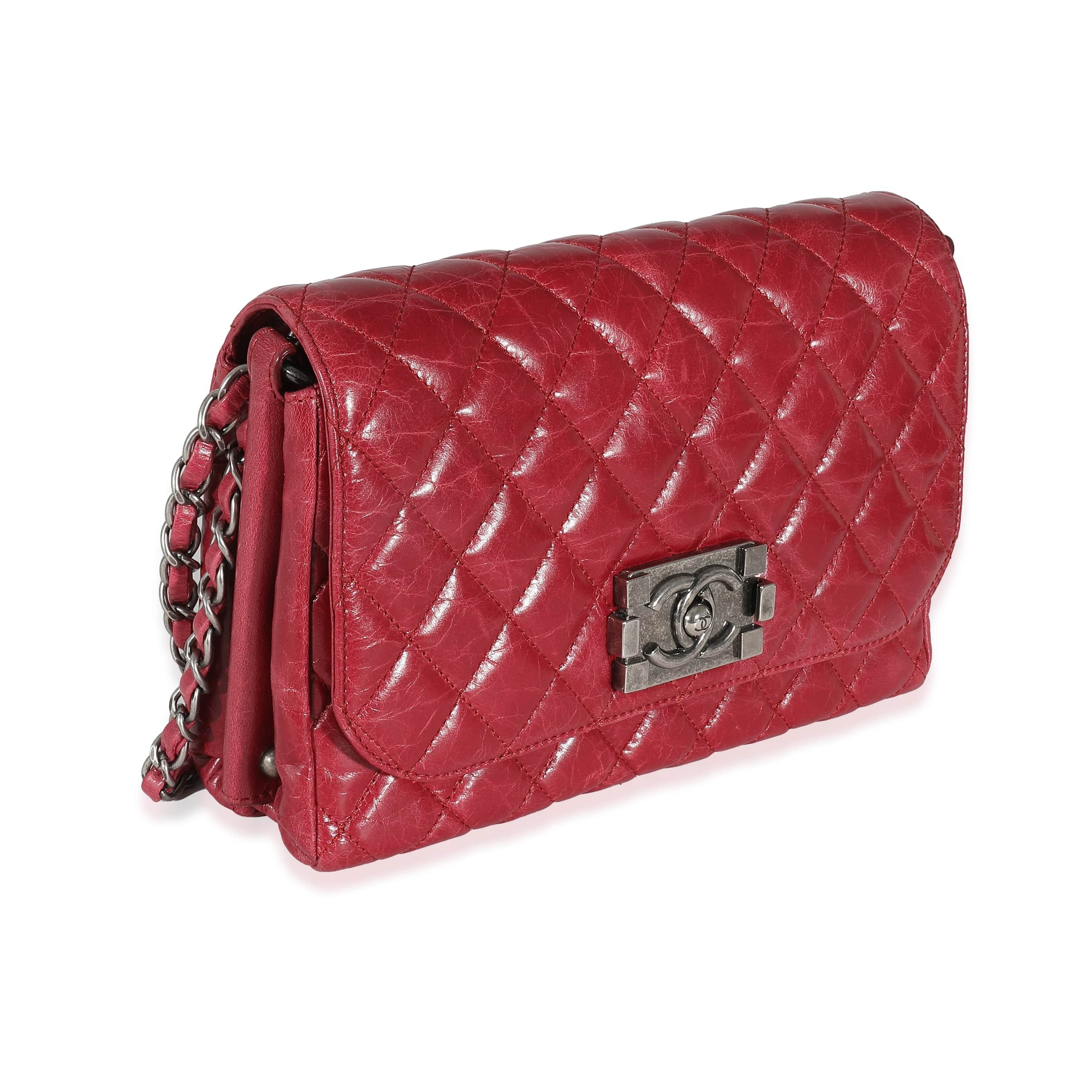 Chanel Chanel 12P Red Glazed Calfskin Veau Brilliante Flap Bag