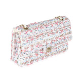 Chanel Chanel 23C White & Pink Multicolor Tweed Medium Classic Double Flap Bag