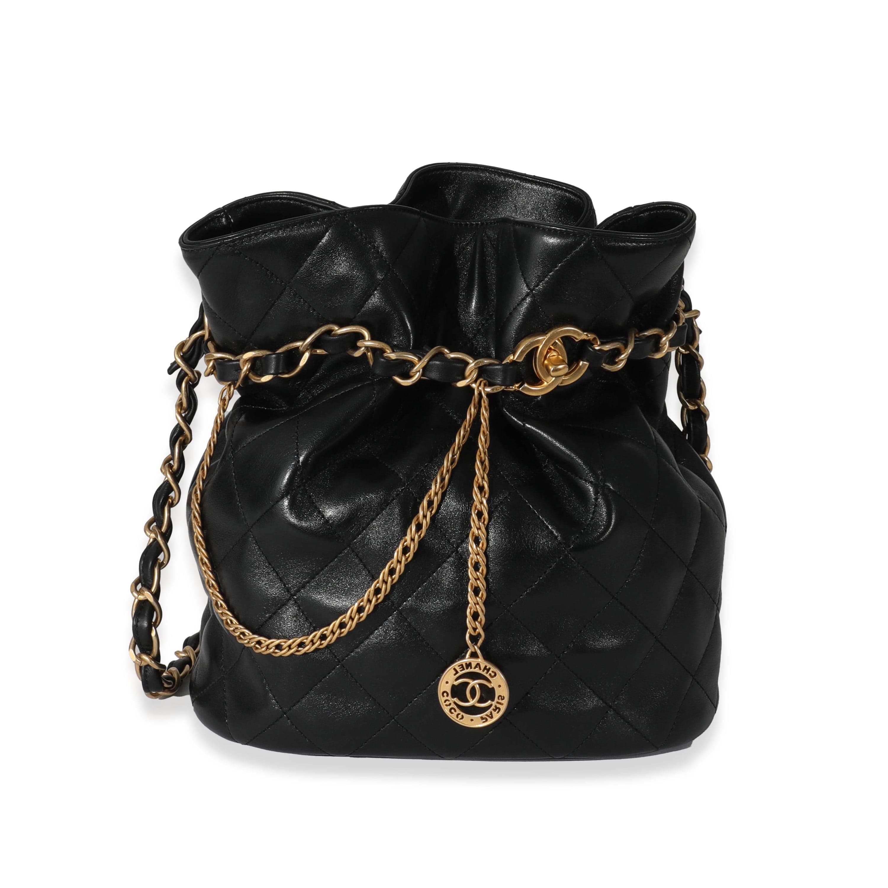 Fashion Quilting Mini Bucket Bag Brand Design Rhomboid Pearl Chain