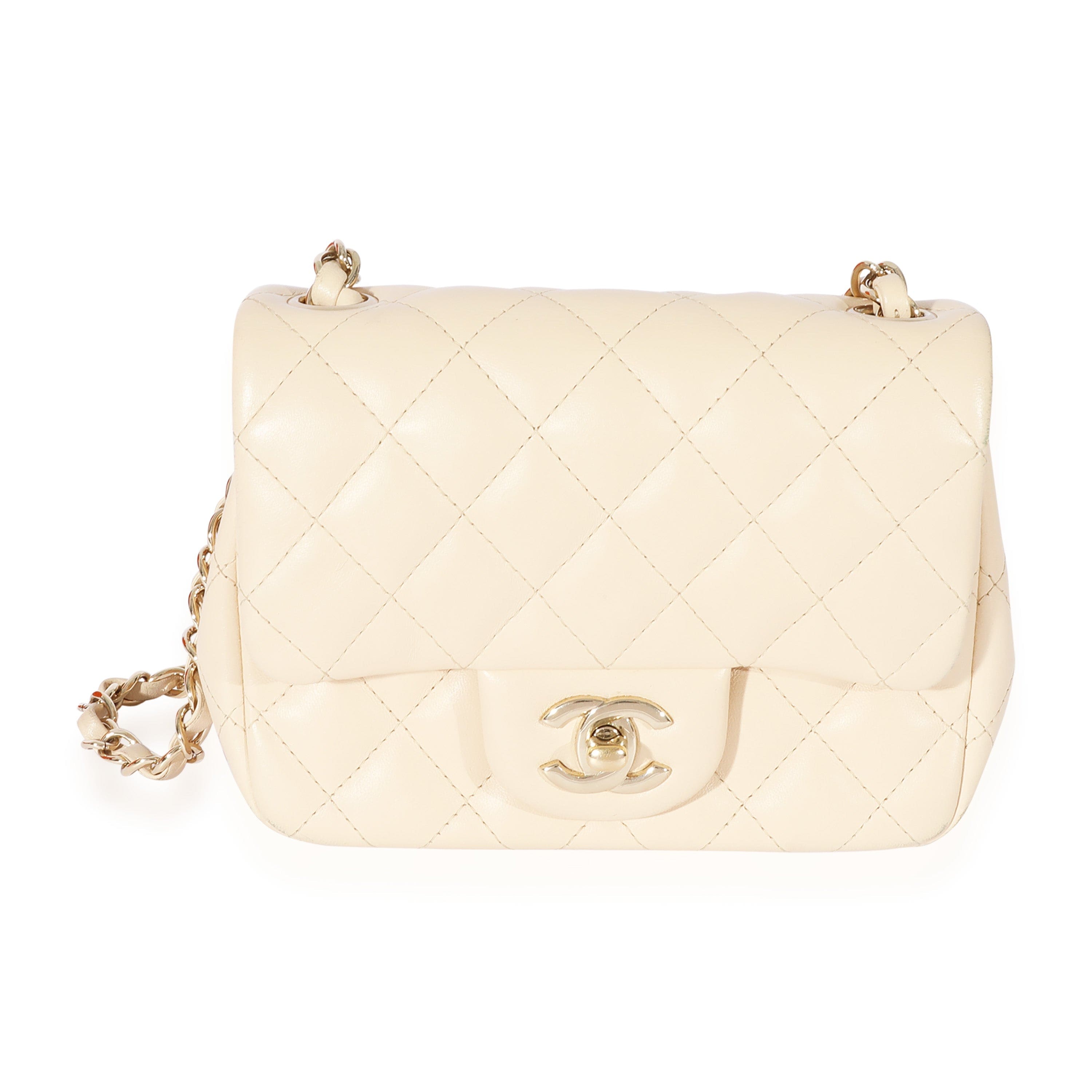 Chanel Chanel Beige Quilted Lambskin Mini Square Classic Flap Bag