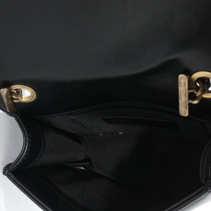 chanel black studded bag