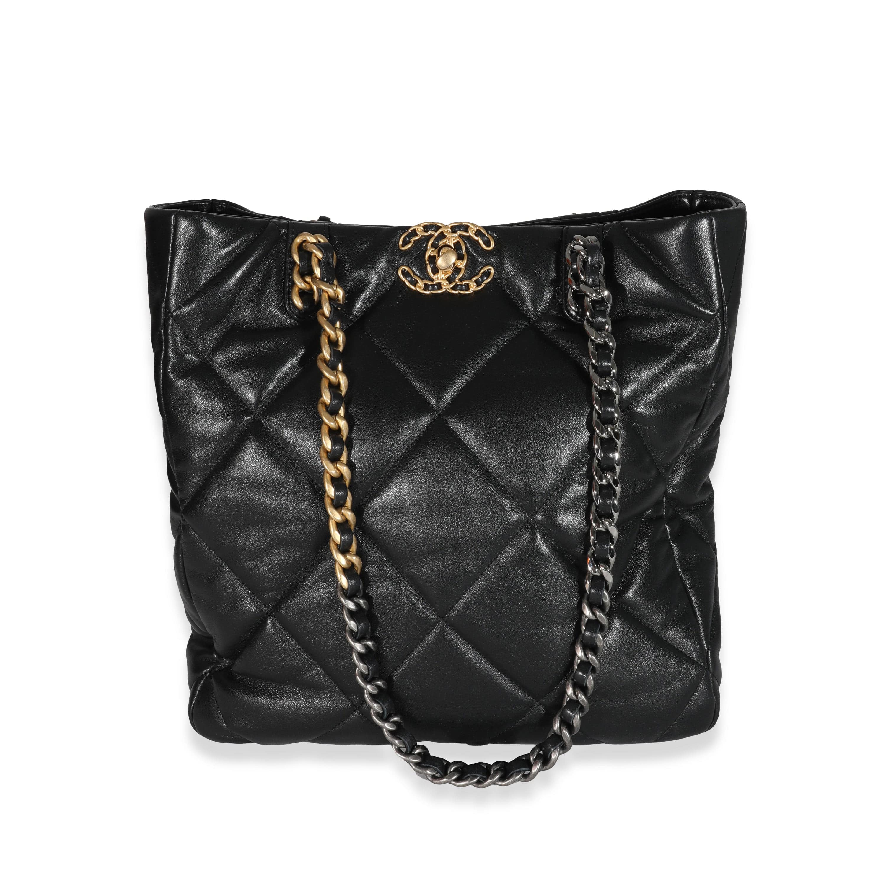 CHANEL Lambskin Quilted Large Chanel 19 Flap Black 1311587