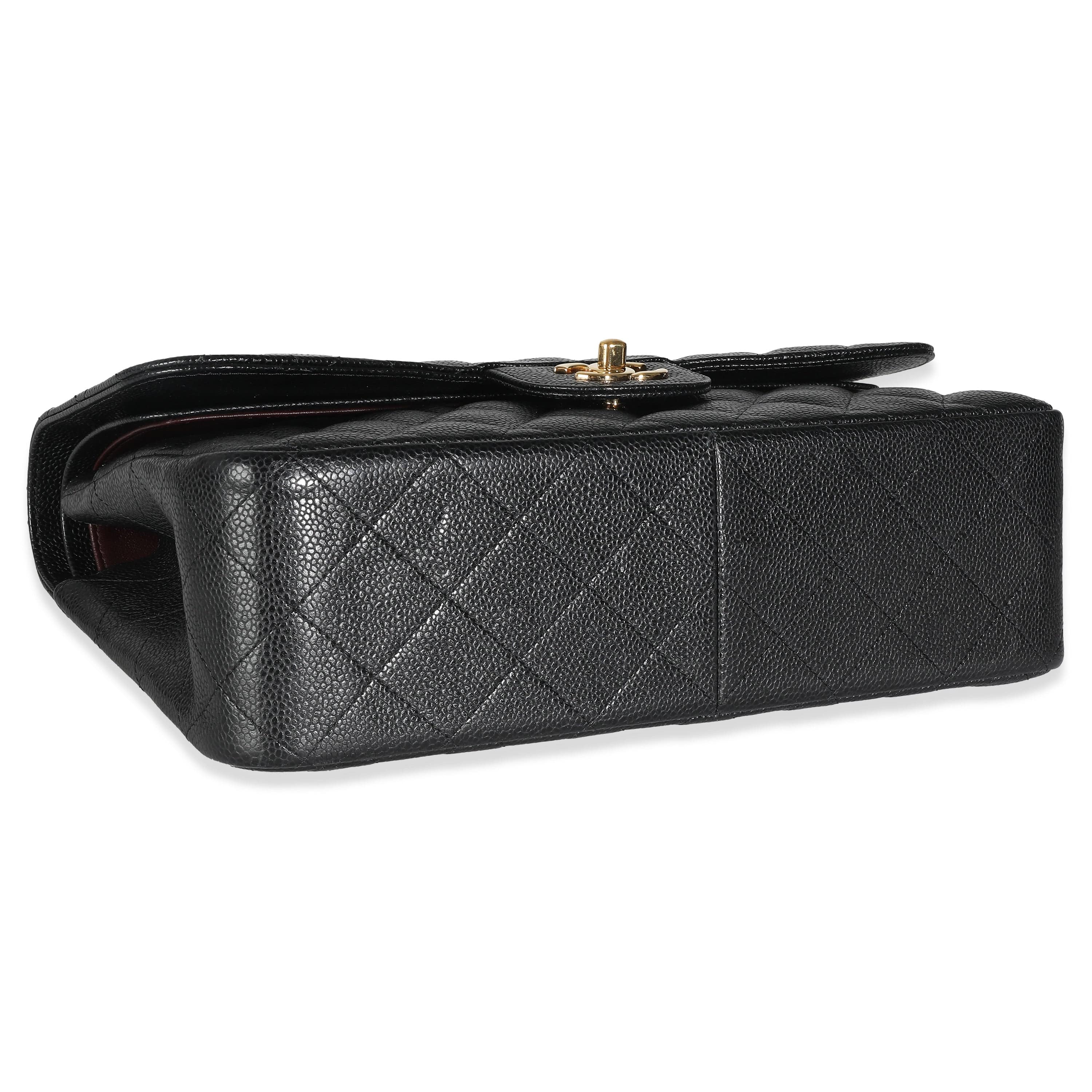 Chanel Chanel Black Quilted Caviar Jumbo Classic Double Flap Bag