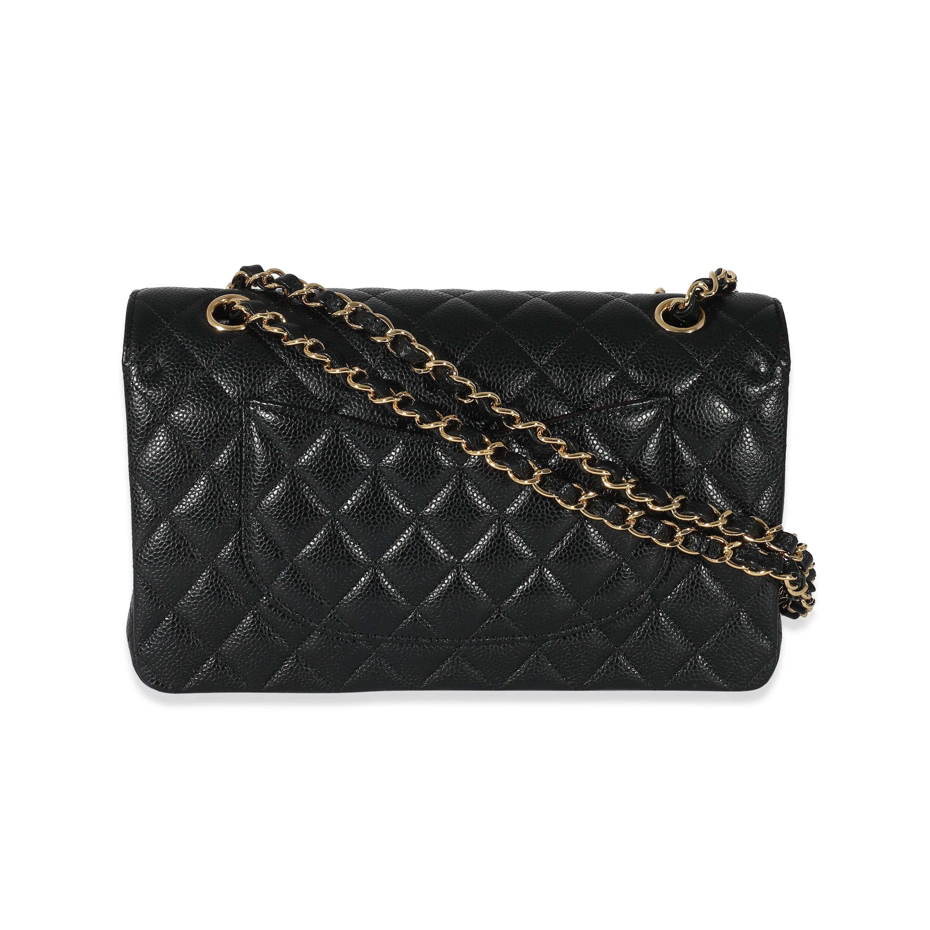 Chanel Chanel Black Quilted Caviar Medium Classic Double Flap Bag