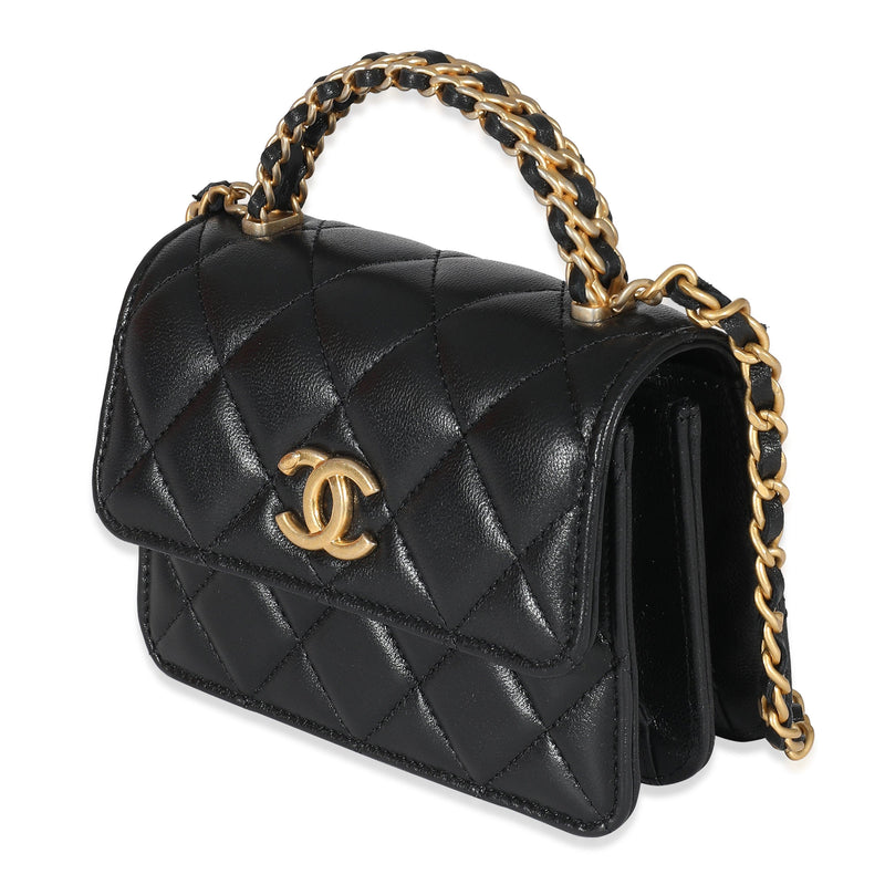 Chanel Matelasse Lambskin Black No. 3 Paris Limited Gold Chain Shoulde