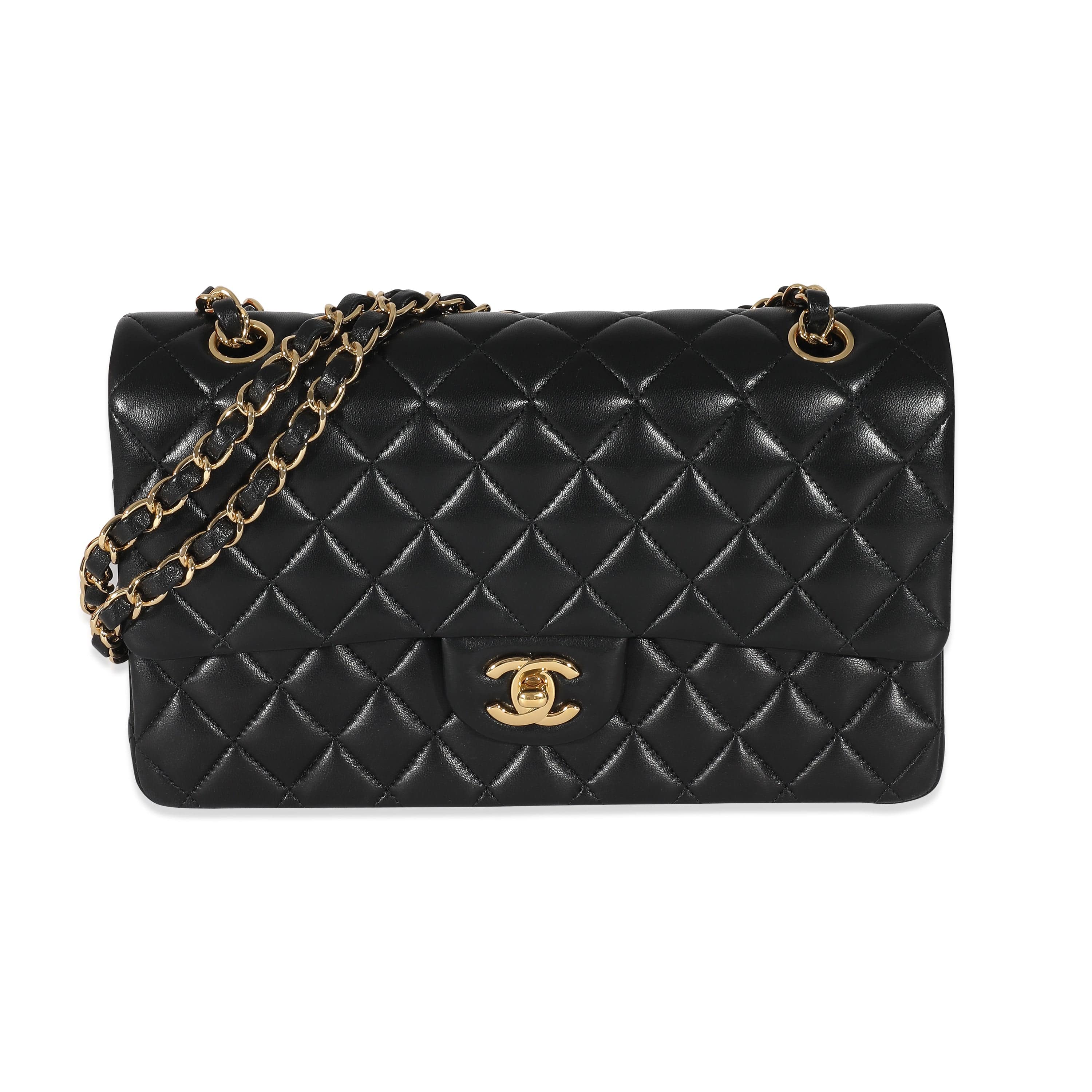 Chanel Chanel Black Quilted Lambskin Medium Classic Double Flap Bag