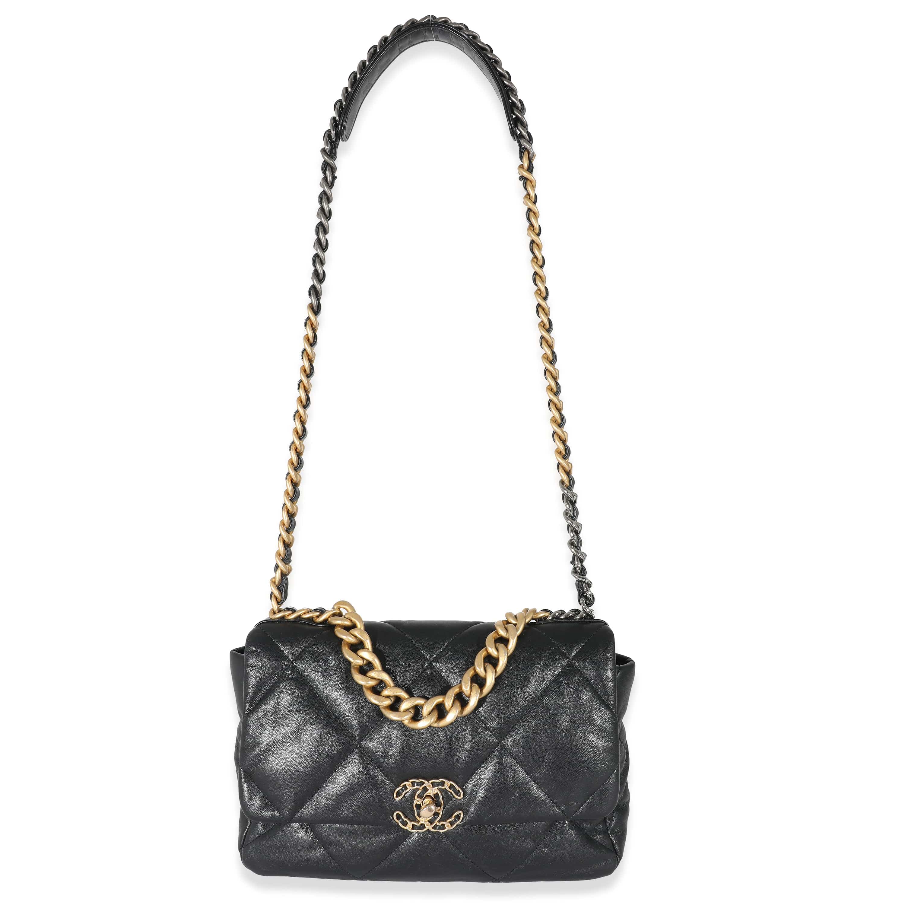 Chanel Chanel Black Shiny Lambskin Chanel 19 Flap Bag