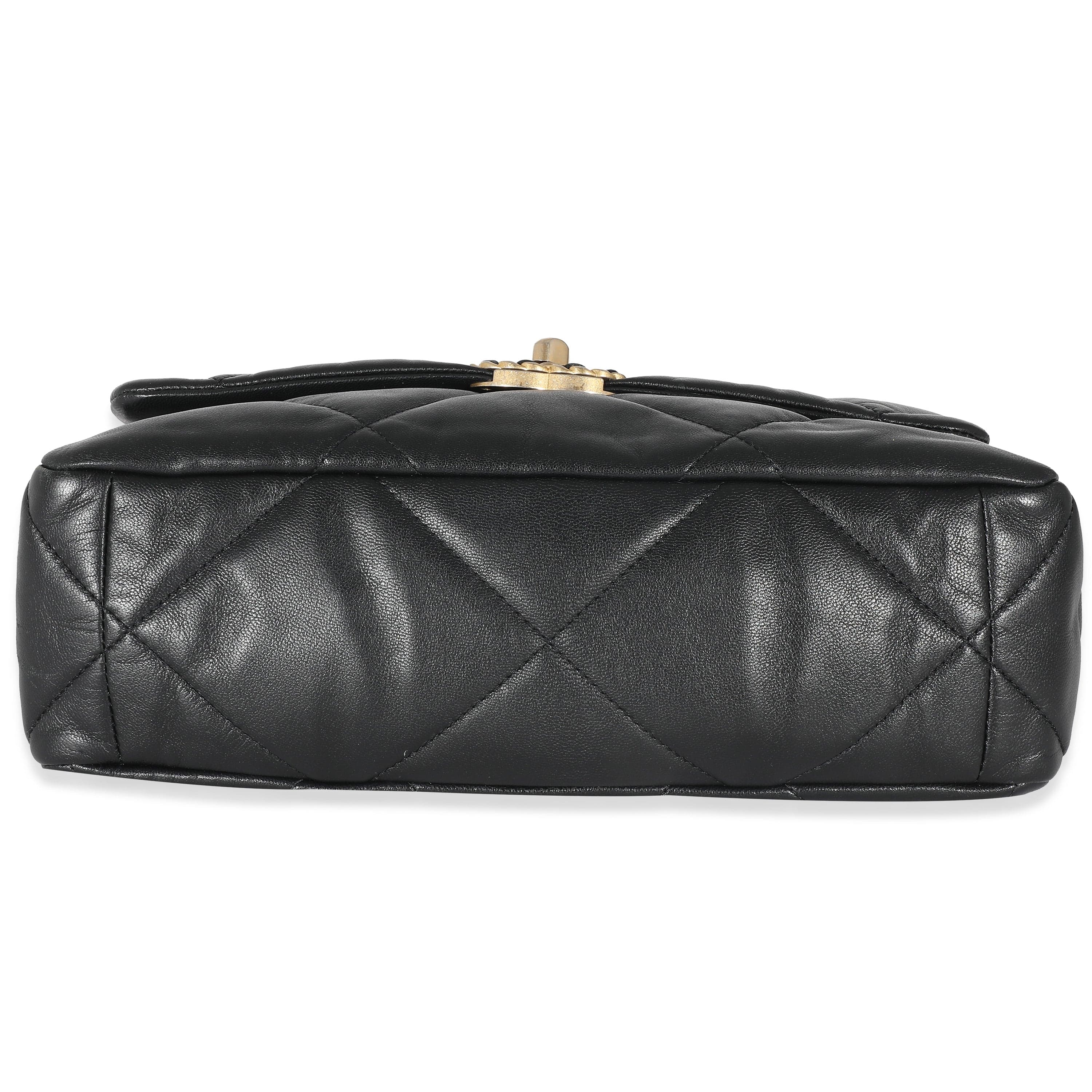 Chanel Chanel Black Shiny Lambskin Chanel 19 Flap Bag