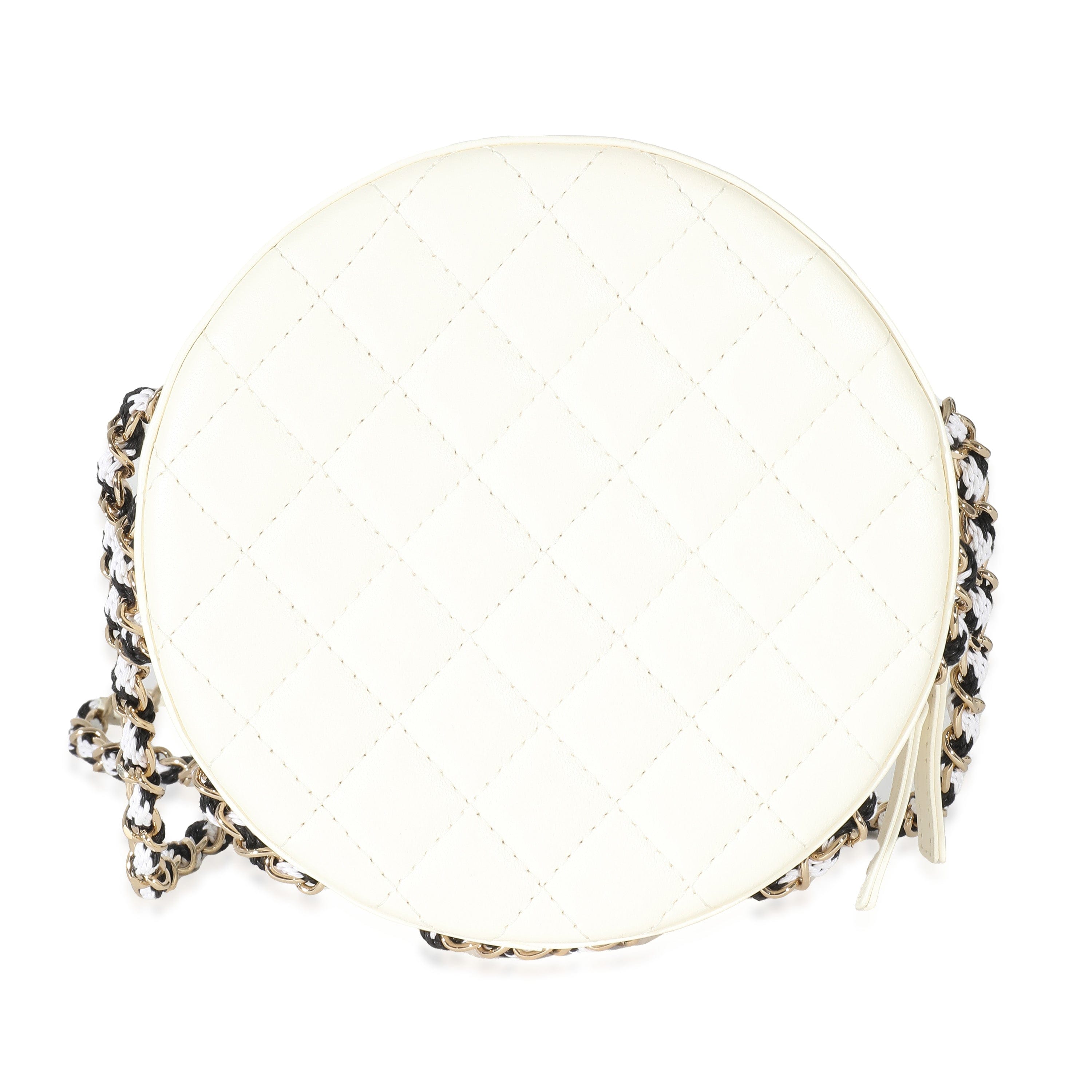 Chanel Chanel Black White Lambskin PVC Round Coco Lifesaver Bag