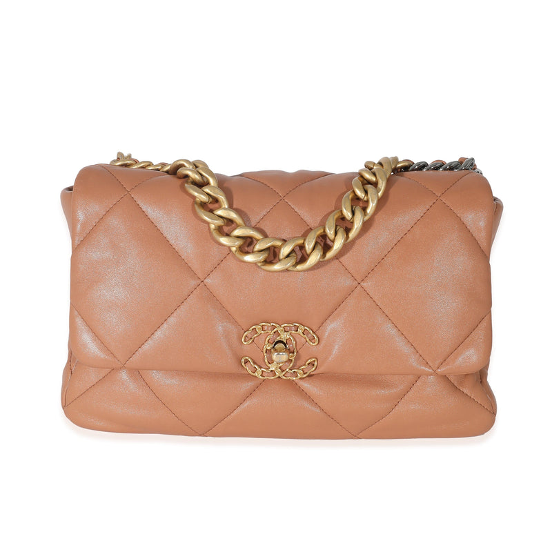 Chanel Khaki Brown Quilted Leather Maxi Classic Single Flap Bag with Rain  Cover Chanel | TLC
