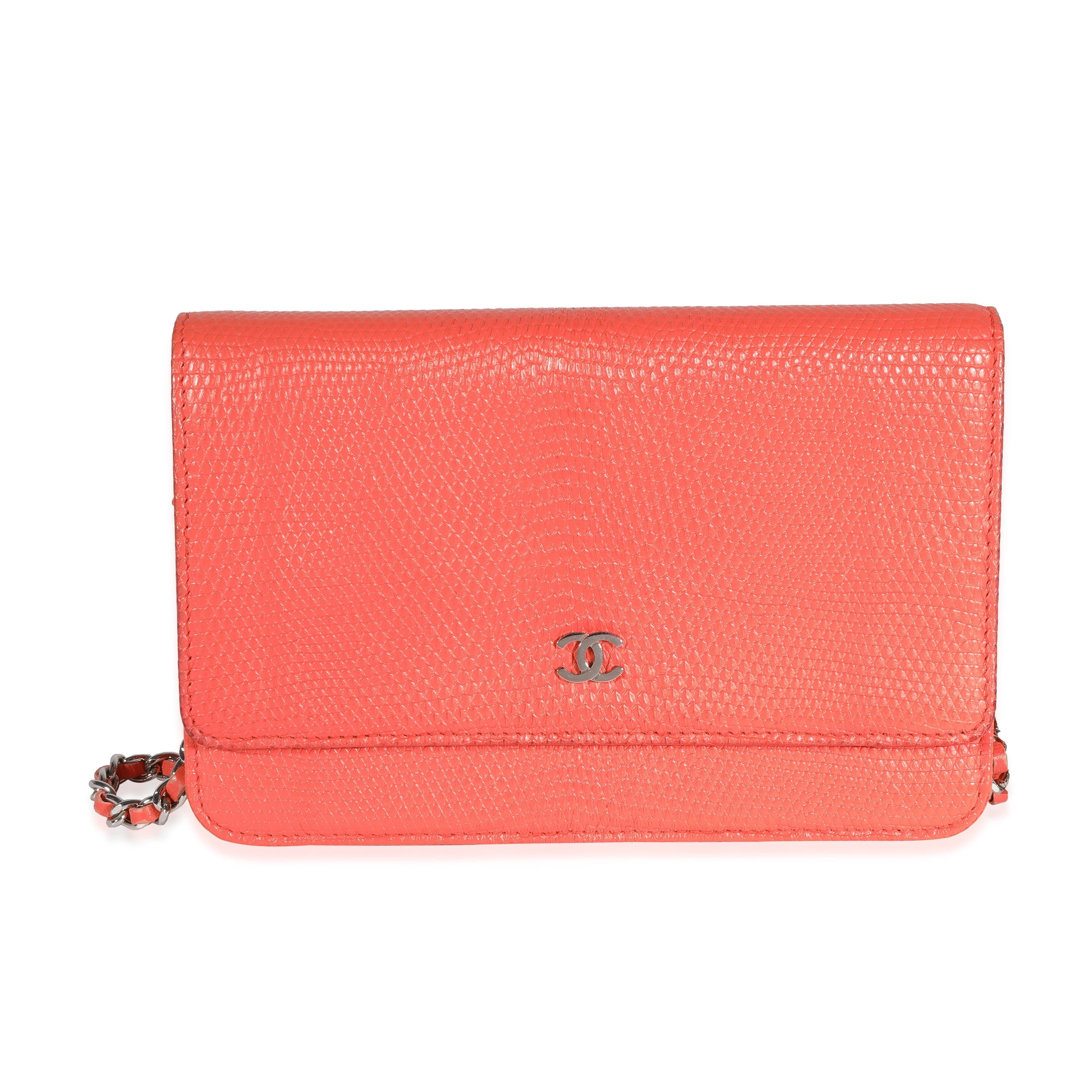 Chanel Chanel Coral Lizard Wallet On Chain