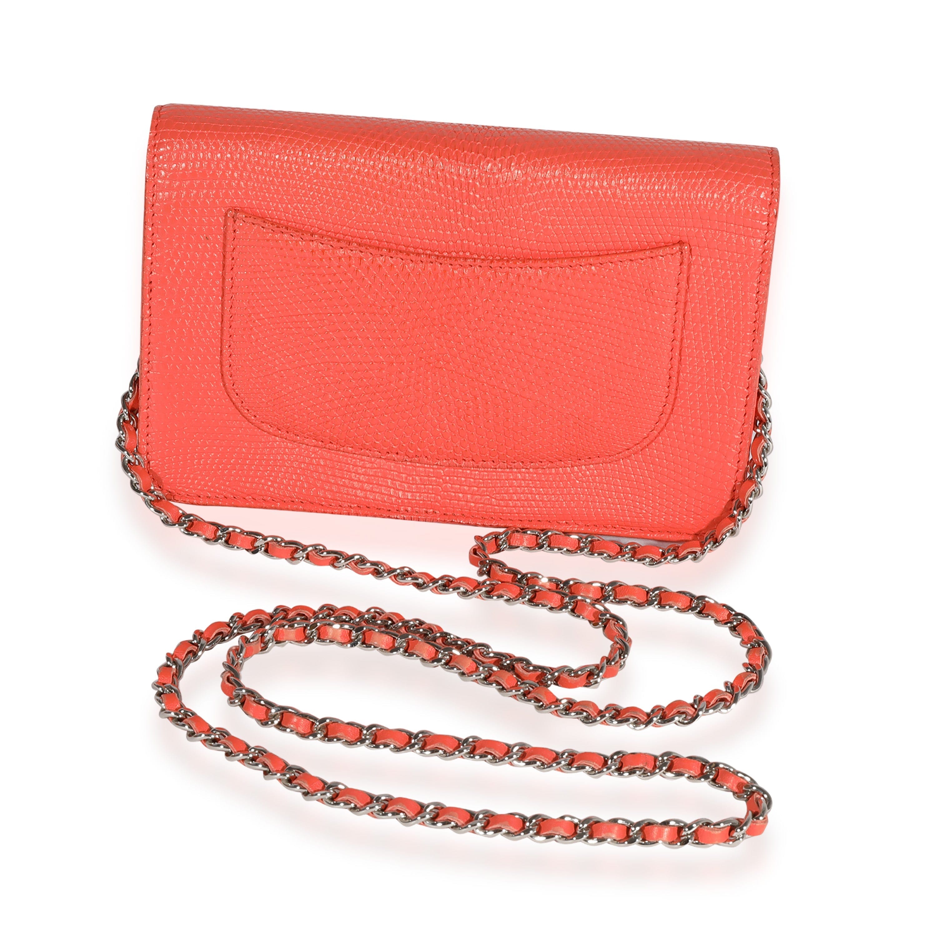 Chanel Chanel Coral Lizard Wallet On Chain