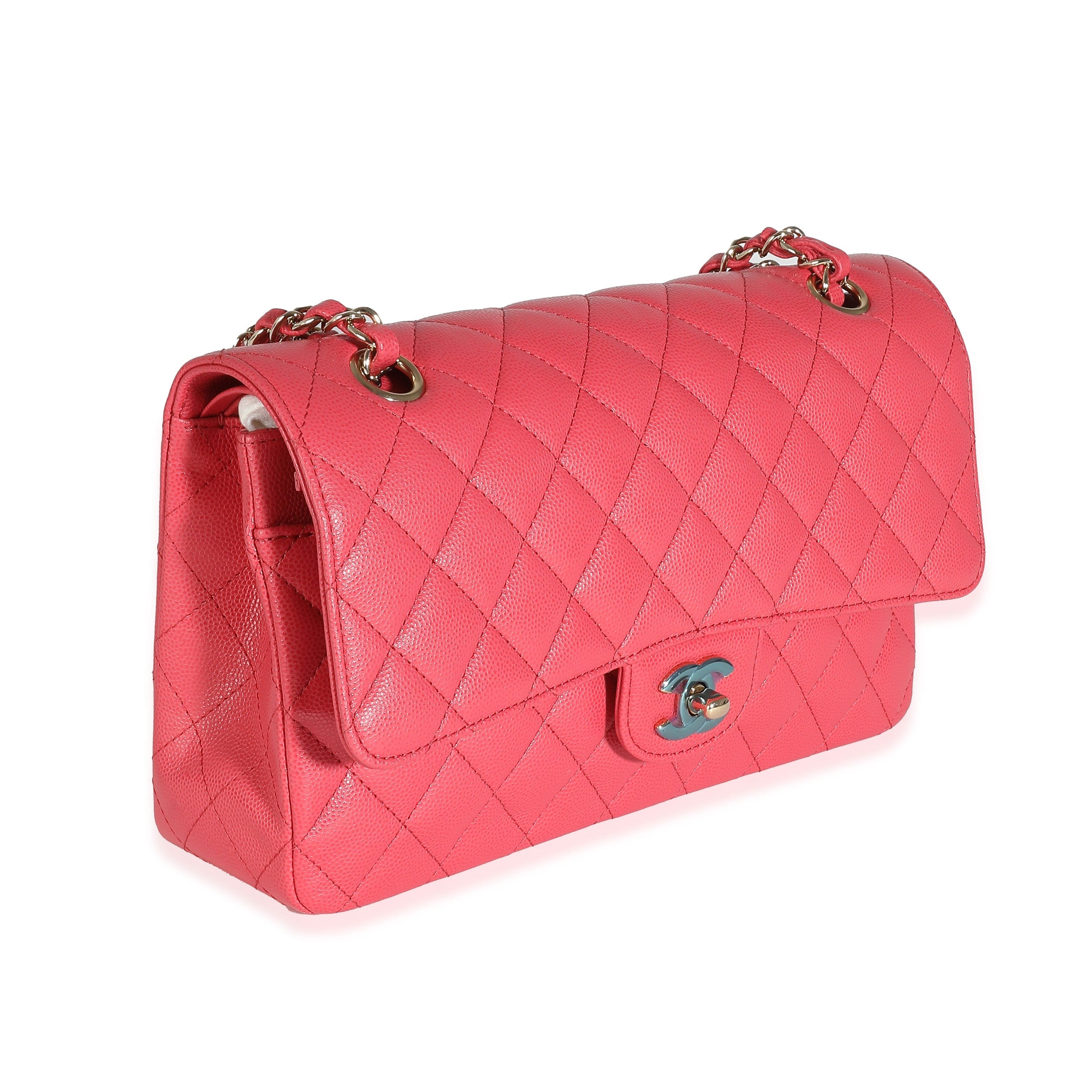 Chanel Chanel Dark Pink Quilted Caviar Medium Classic Double Flap Bag